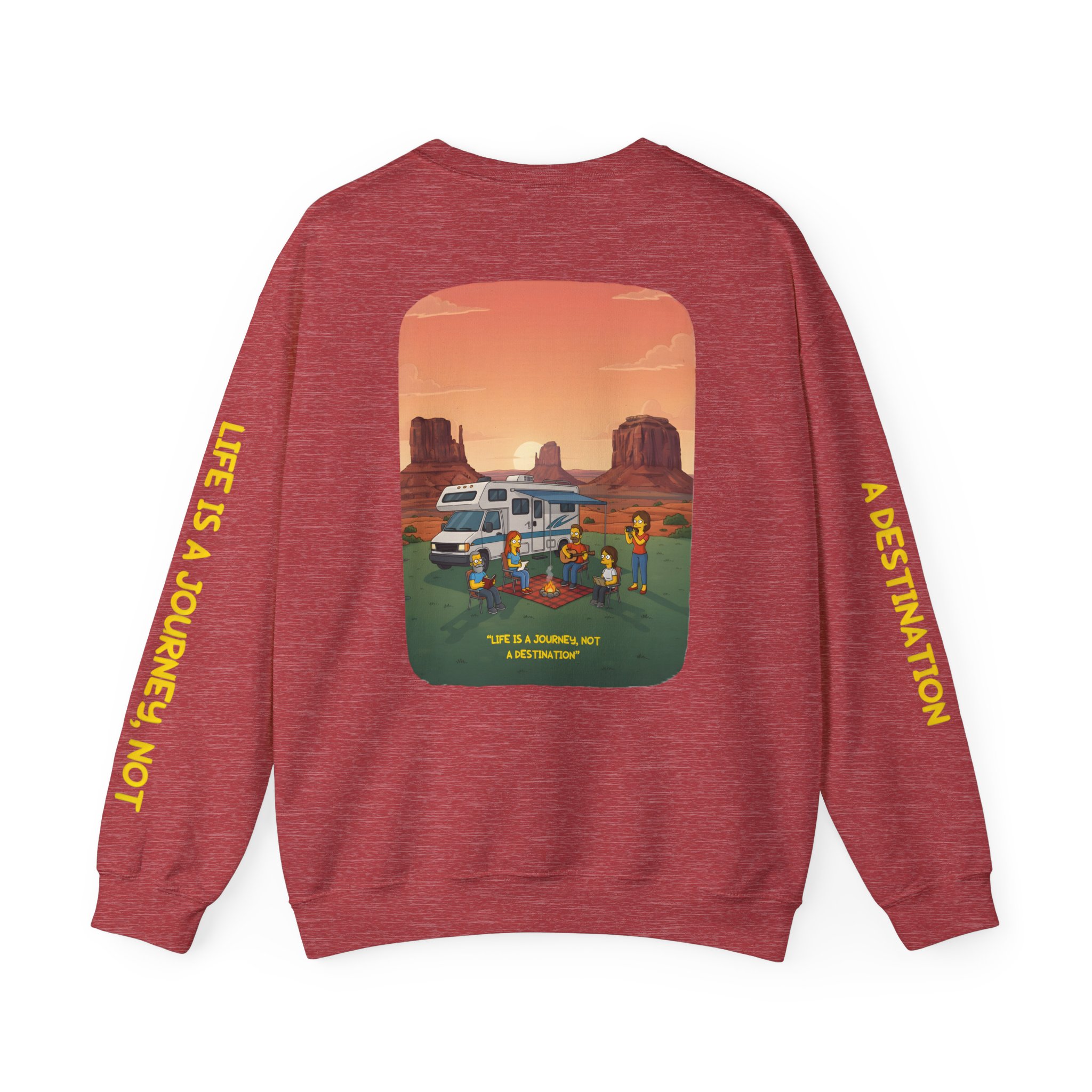 Unisex Heavy Blend™ Crewneck Sweatshirt — "Life Is A Journey-Not A Destination" Design Sitcom-Line