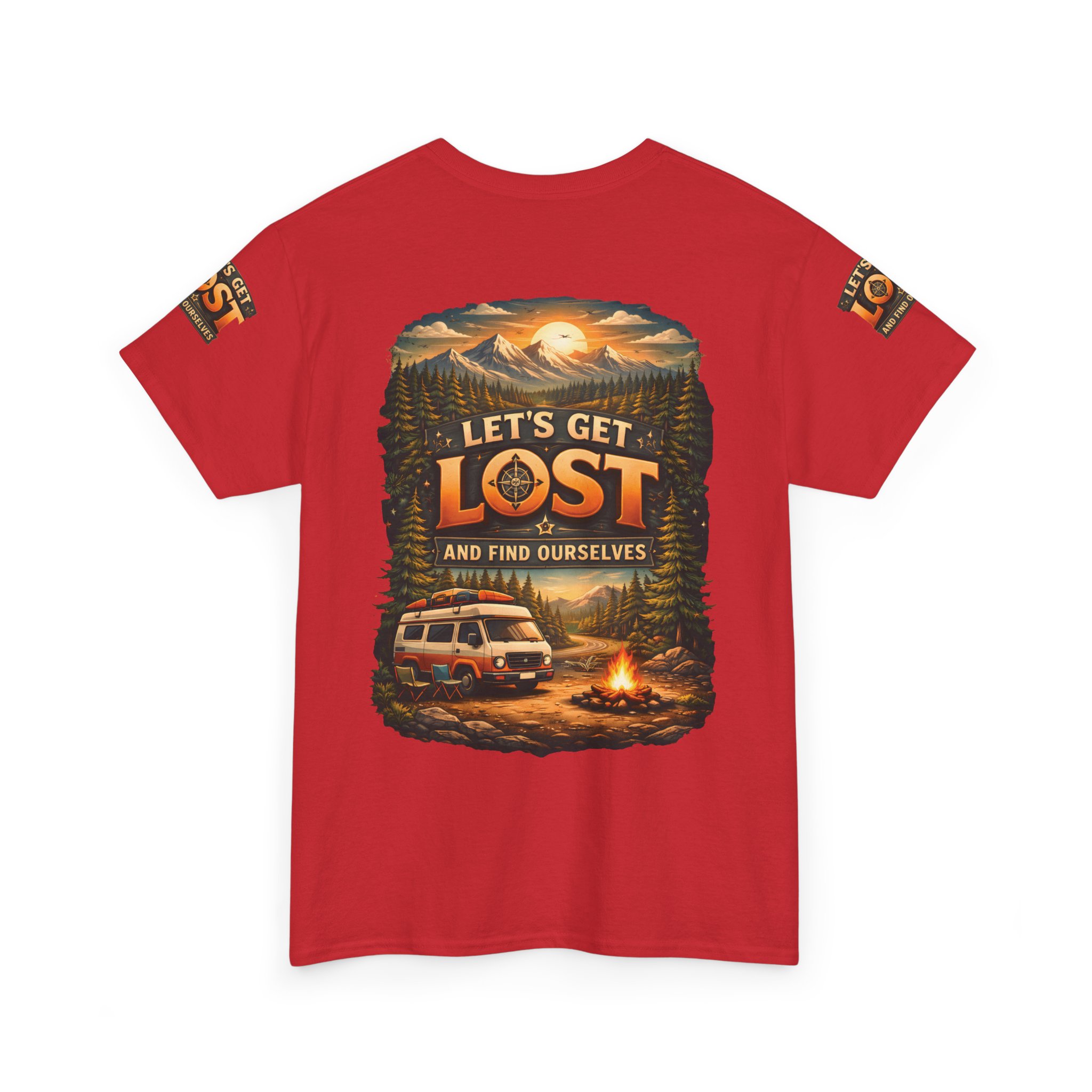 Unisex Heavy Cotton Tee — "Let´s Get Lost And Found Ourselfs" Design Scenic-Line