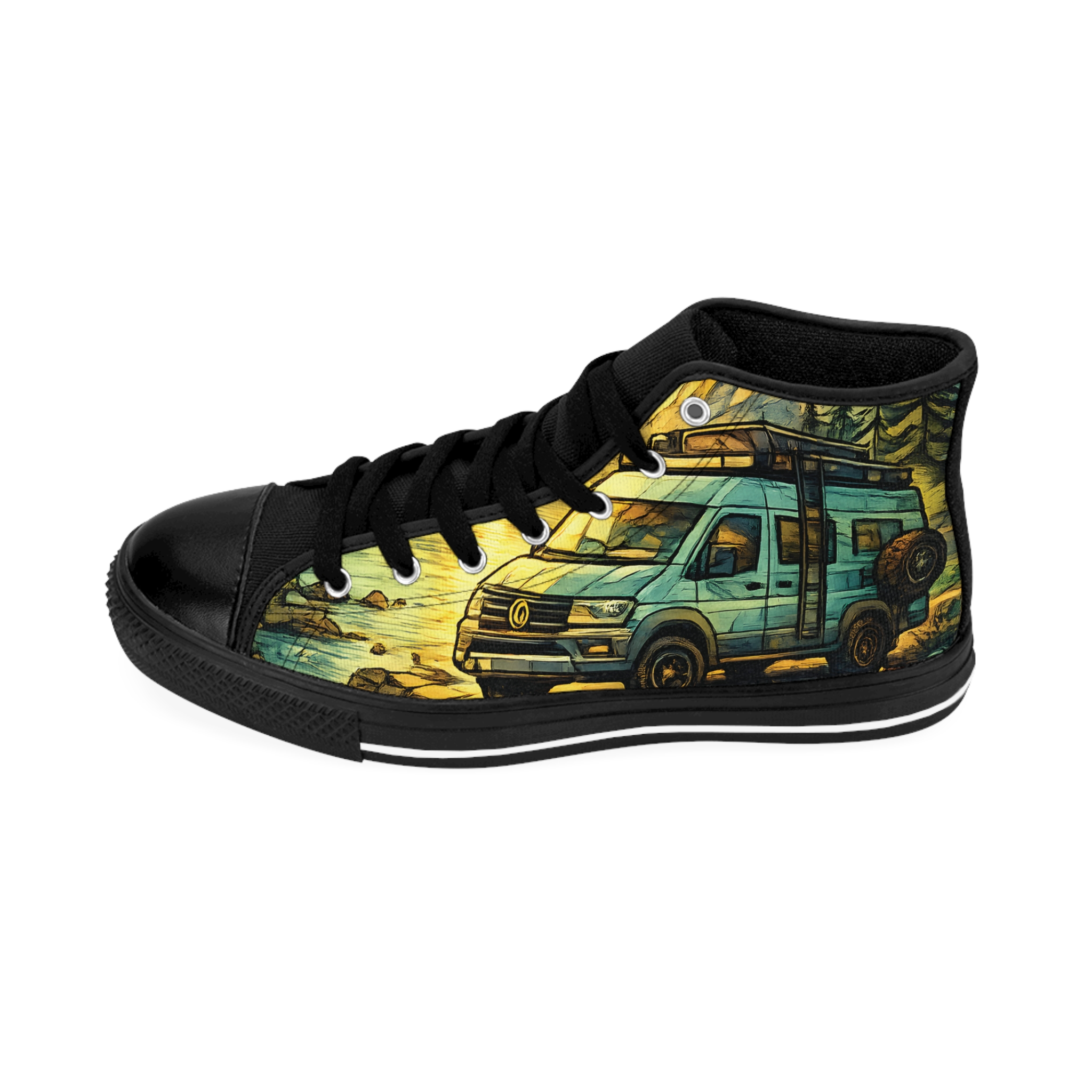 Women's Classic Sneakers – VW RV Print (Cubic-Line)