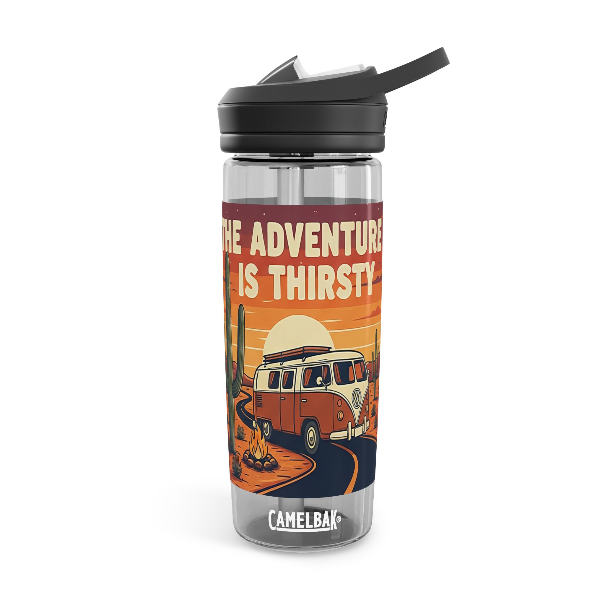 13643998222689316957_2048.jpeg Water Bottle CamelBak — "Adventure Is Thirsty "20oz/25oz Travel Bottle with Retro Road Trip Design