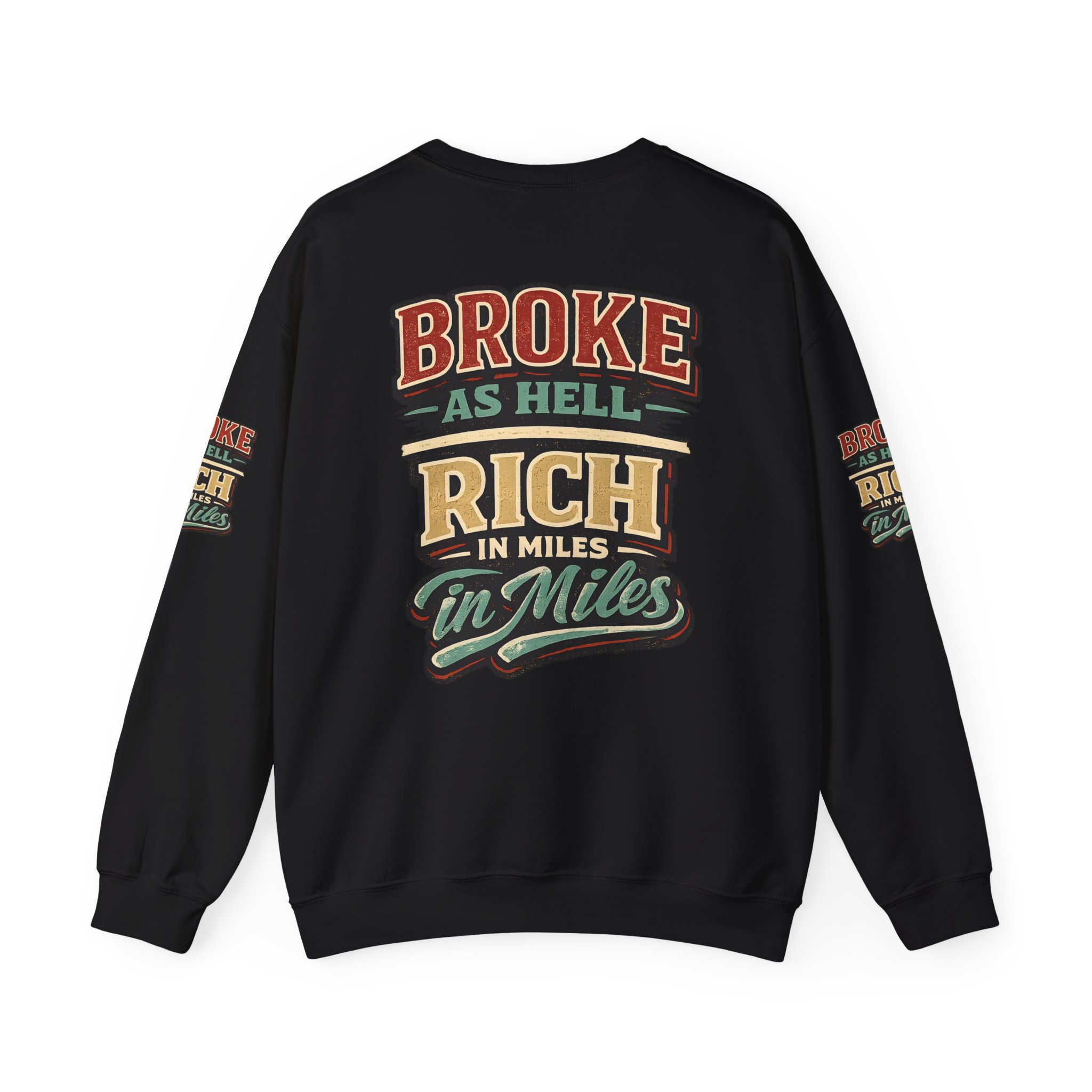 Unisex Heavy Blend™ Crewneck Sweatshirt — "Broke As Hell" Design F**K-Line