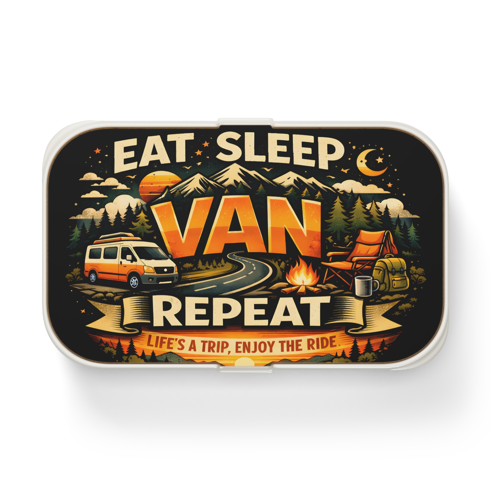 Adventure Camper Bento Box — Eat Sleep Van Repeat Camping Lunchbox | Van Life Camper Meal Box