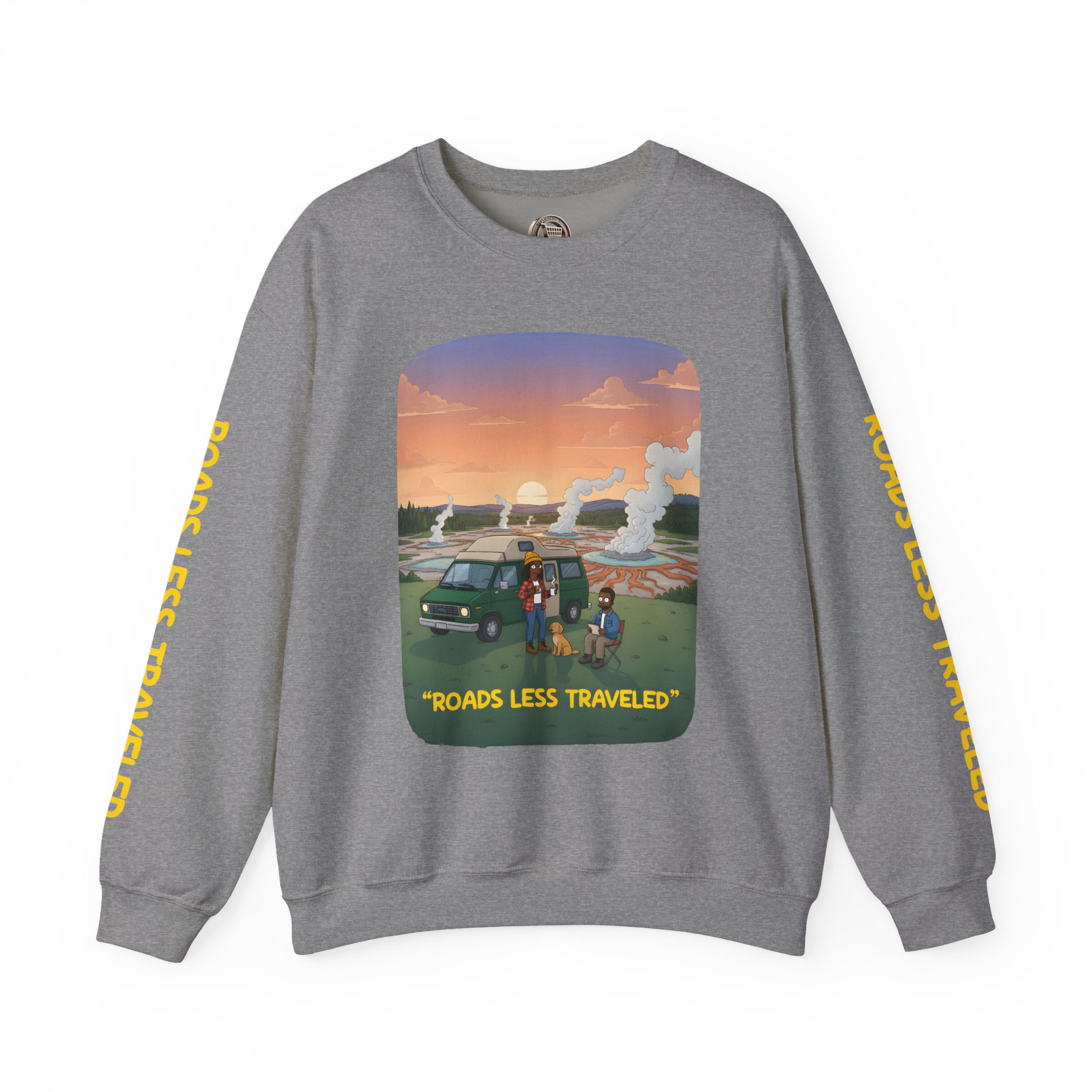 Unisex Heavy Blend™ Crewneck Sweatshirt — "Roads Less Traveled" Design Sitcom-Line