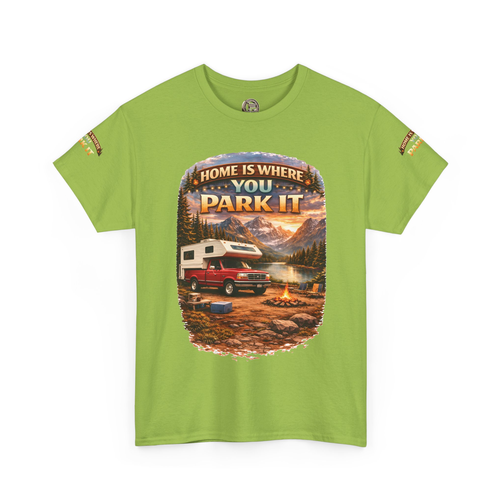 13655012870690342729_2048.jpeg Unisex Heavy Cotton Tee — "Home Is Where You Park It" Design Scenic-Line