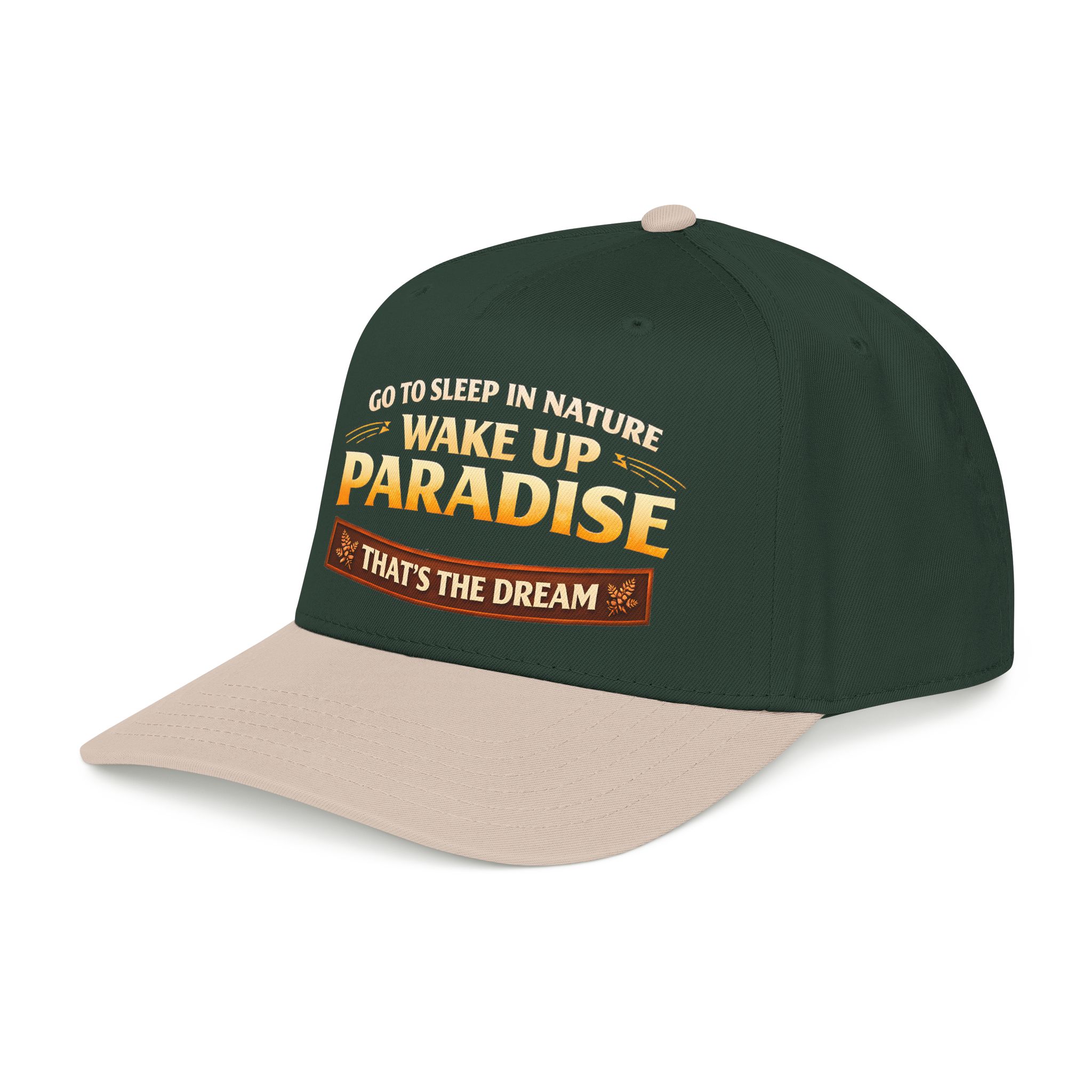 Baseball Cap - "Go sleep Nature-Wake Up Paradise" Design Scenic-Line