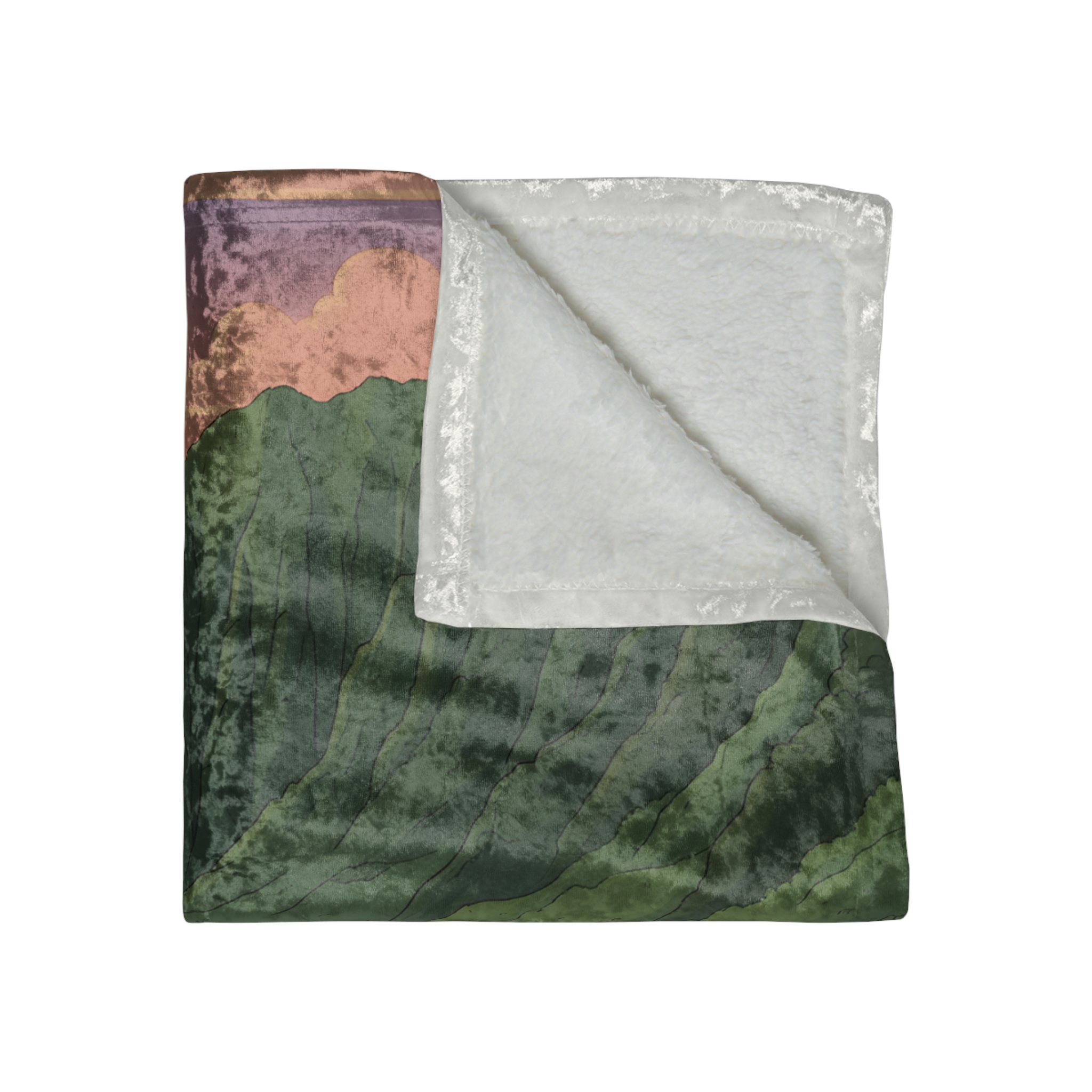 Crushed Velvet Blanket —"Take Only Memories-Leave Only Footprints" Design Sitcom-Line (Campervan)