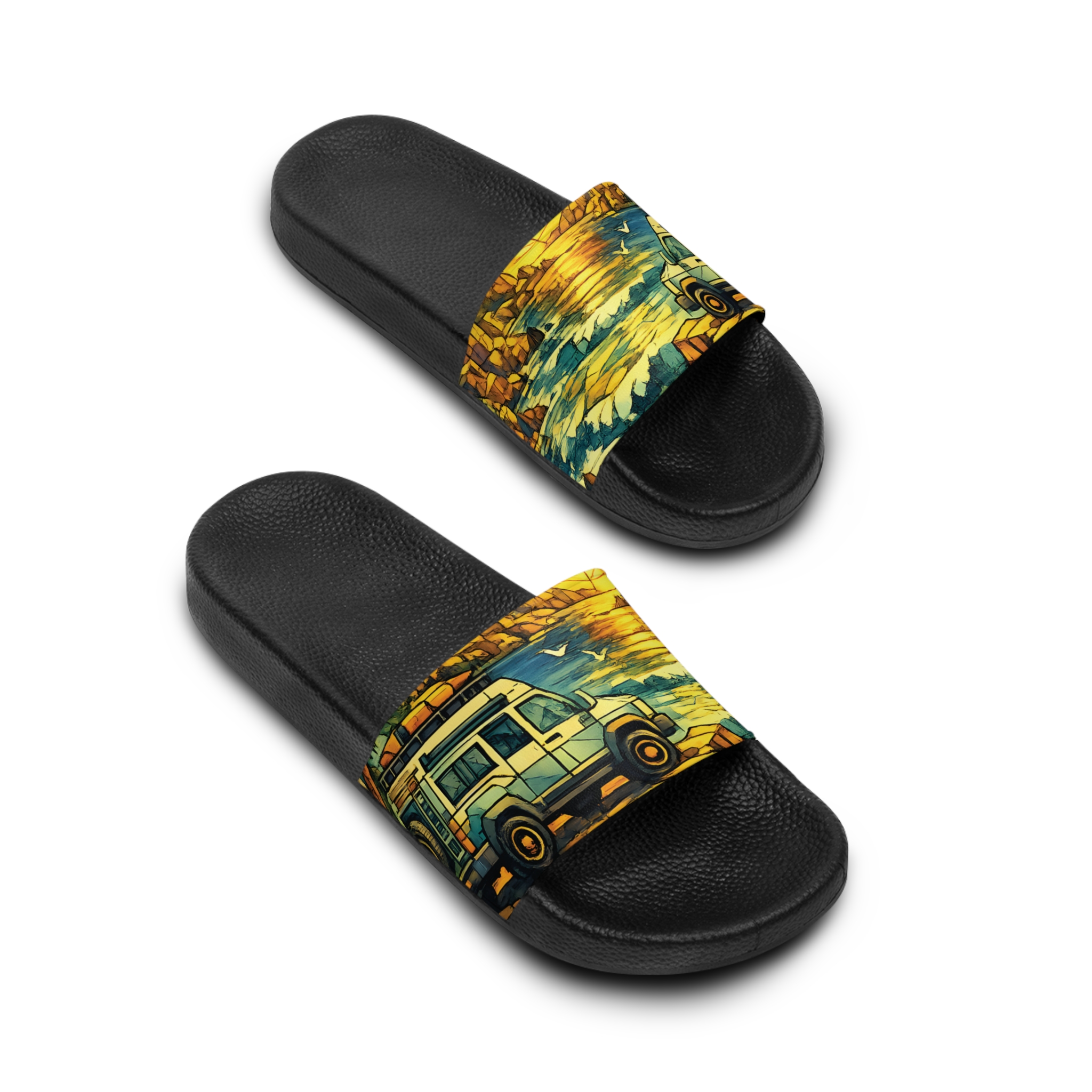 Men's Slide Sandals — Beach Vibes for Men (Cubic-Line)