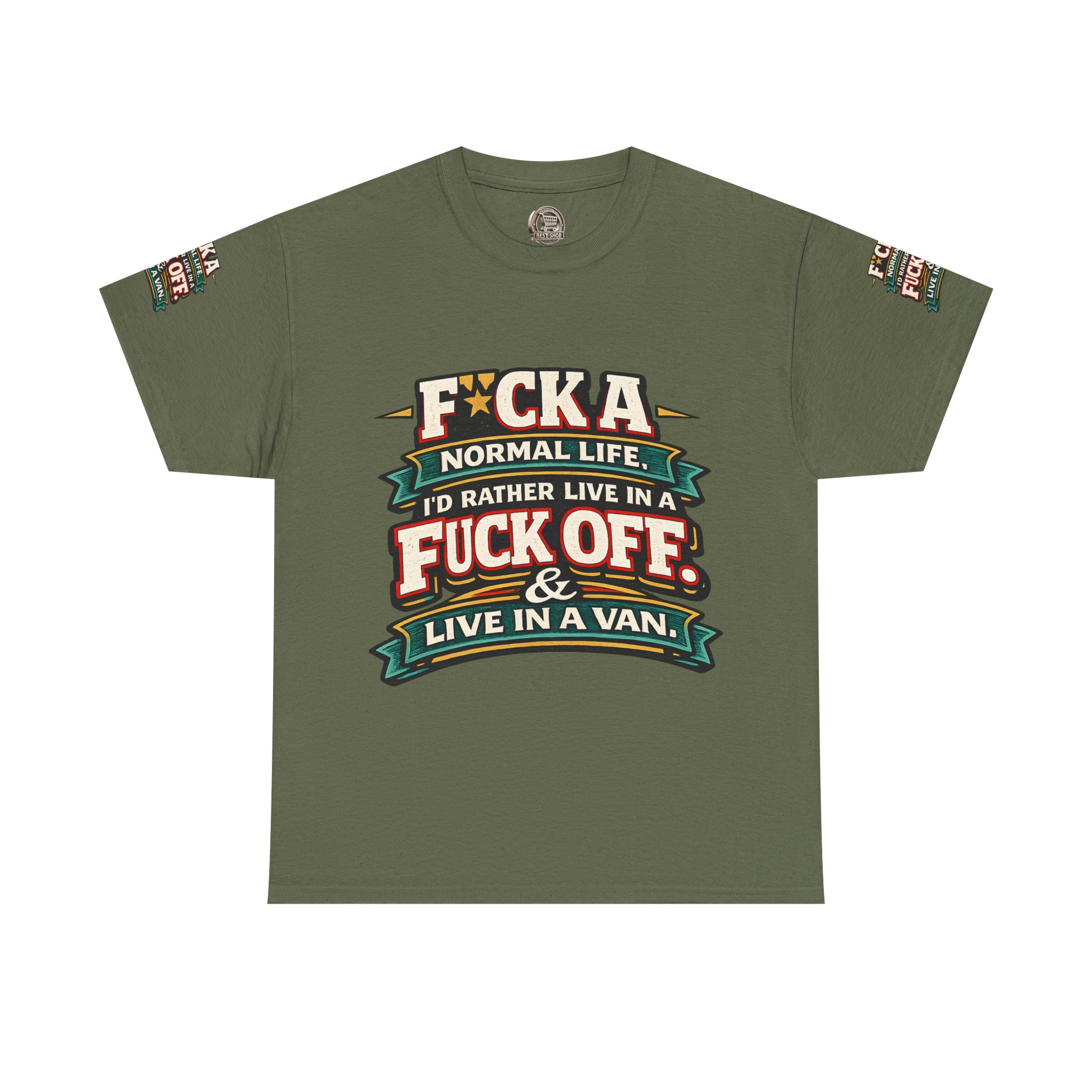 Unisex Heavy Cotton Tee — "Fuck A Normal Life" Design F**K-Line
