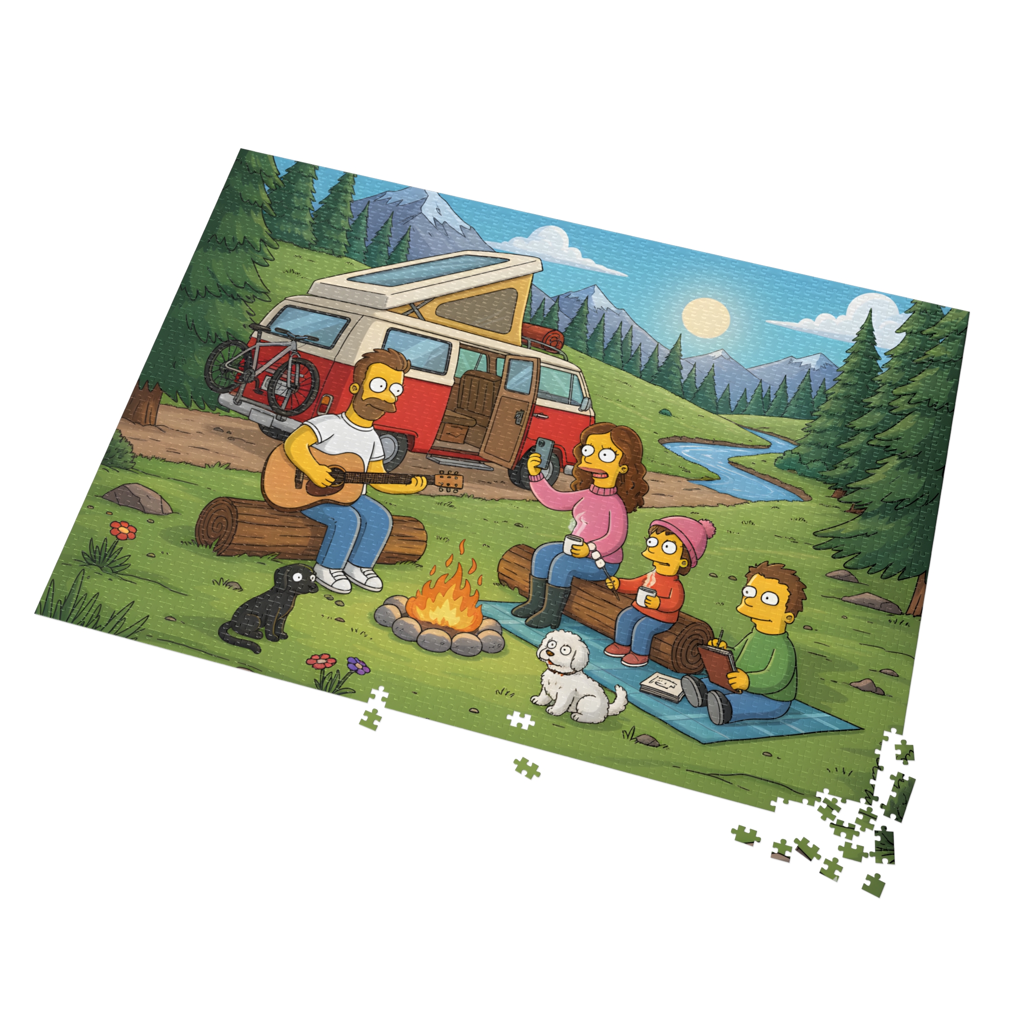 Jigsaw Puzzle with Tin — Scenic Campervan Campfire
