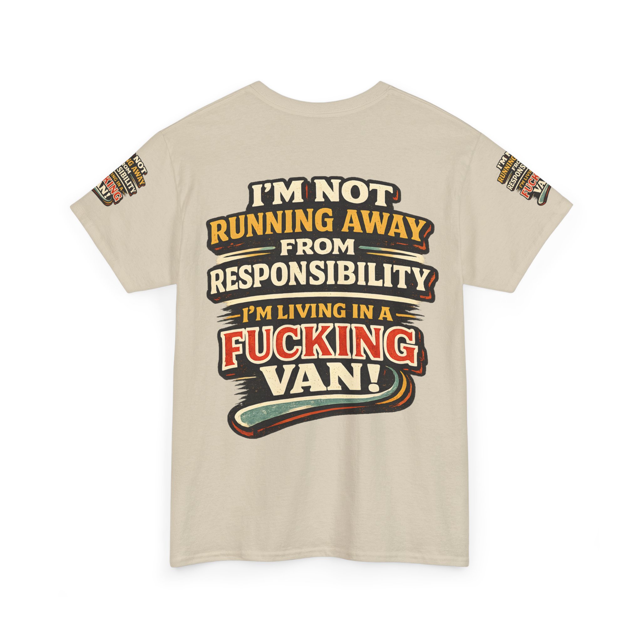 Unisex Heavy Cotton Tee — "I`m Not running Away" Design F**K-Line