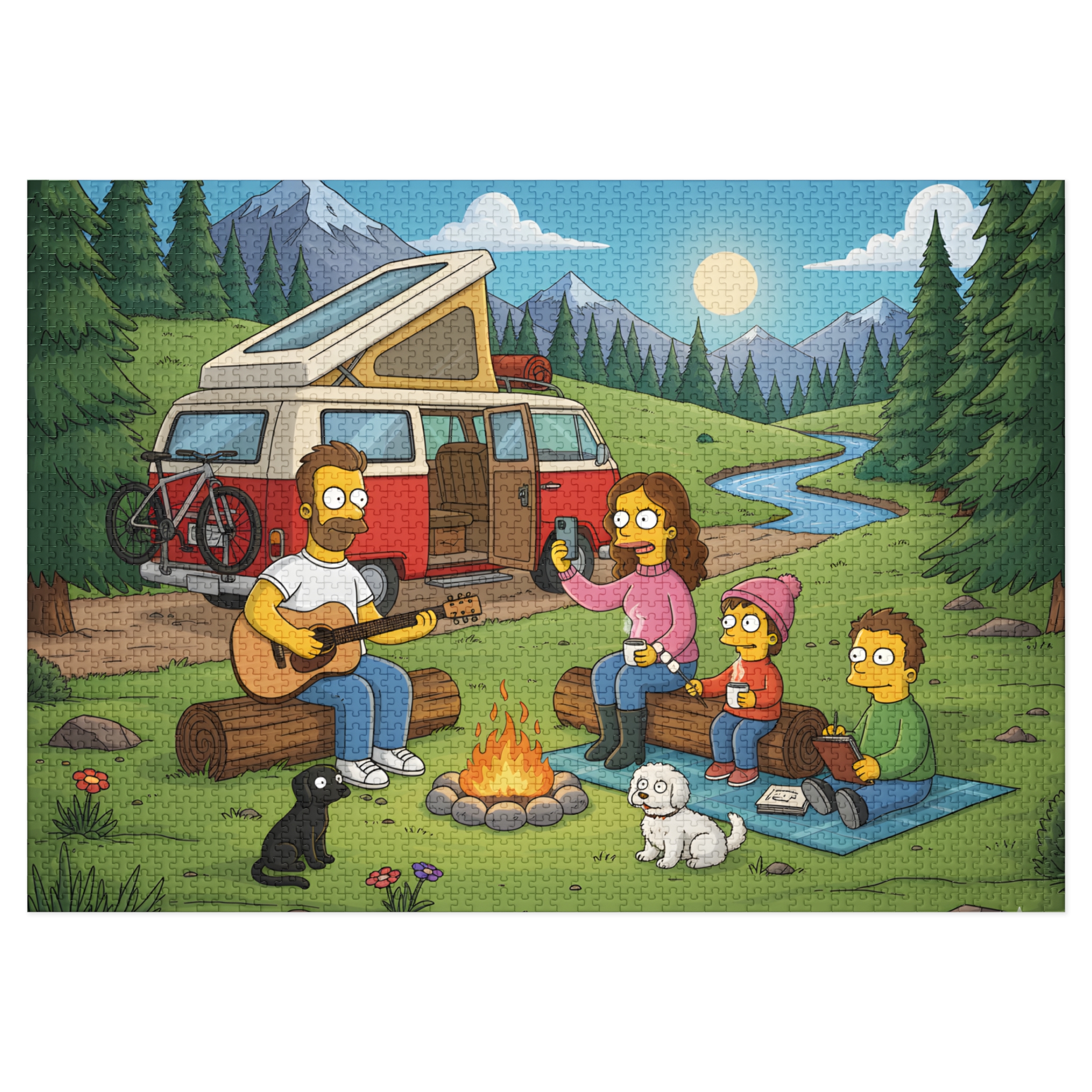 Jigsaw Puzzle with Tin — Scenic Campervan Campfire