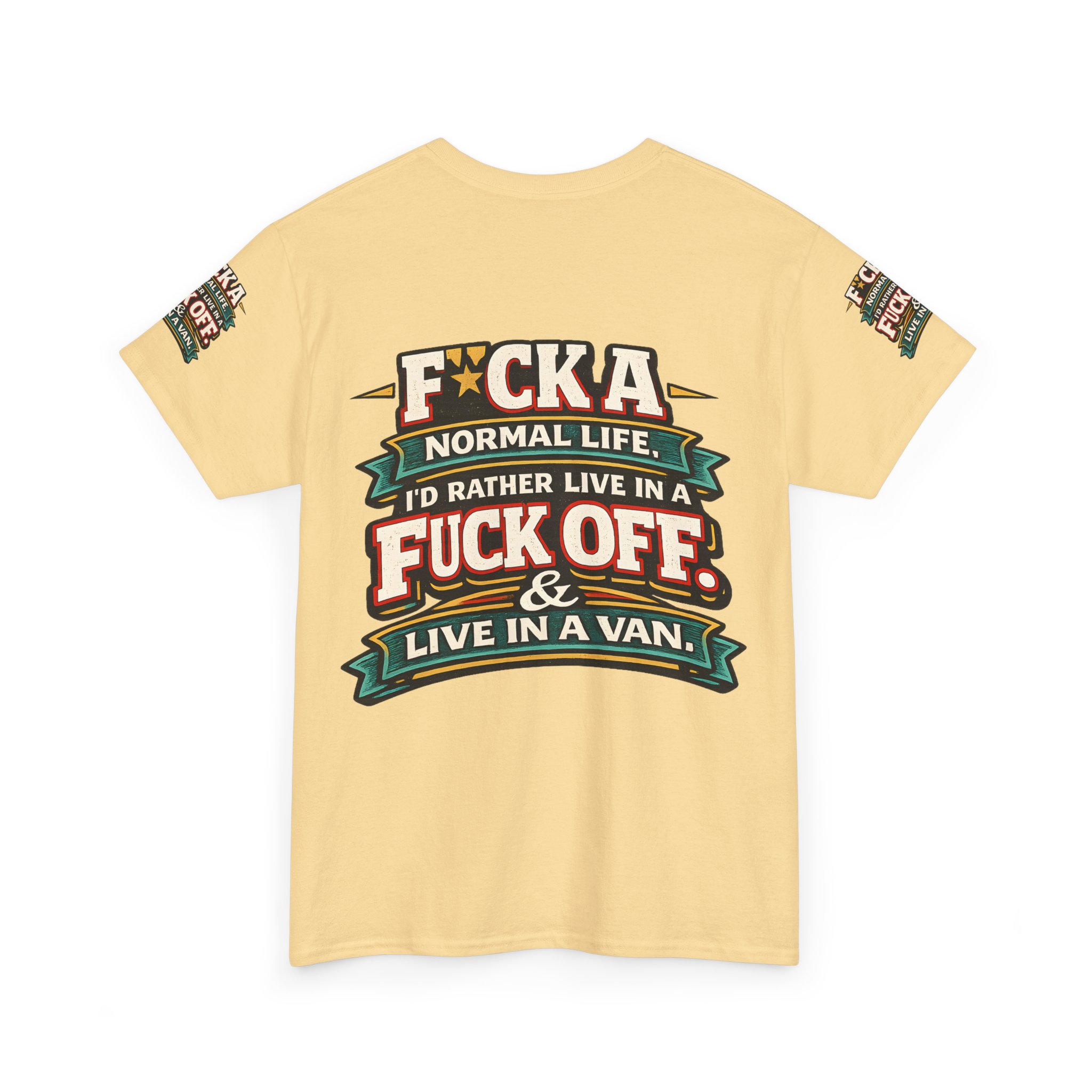 Unisex Heavy Cotton Tee — "Fuck A Normal Life" Design F**K-Line