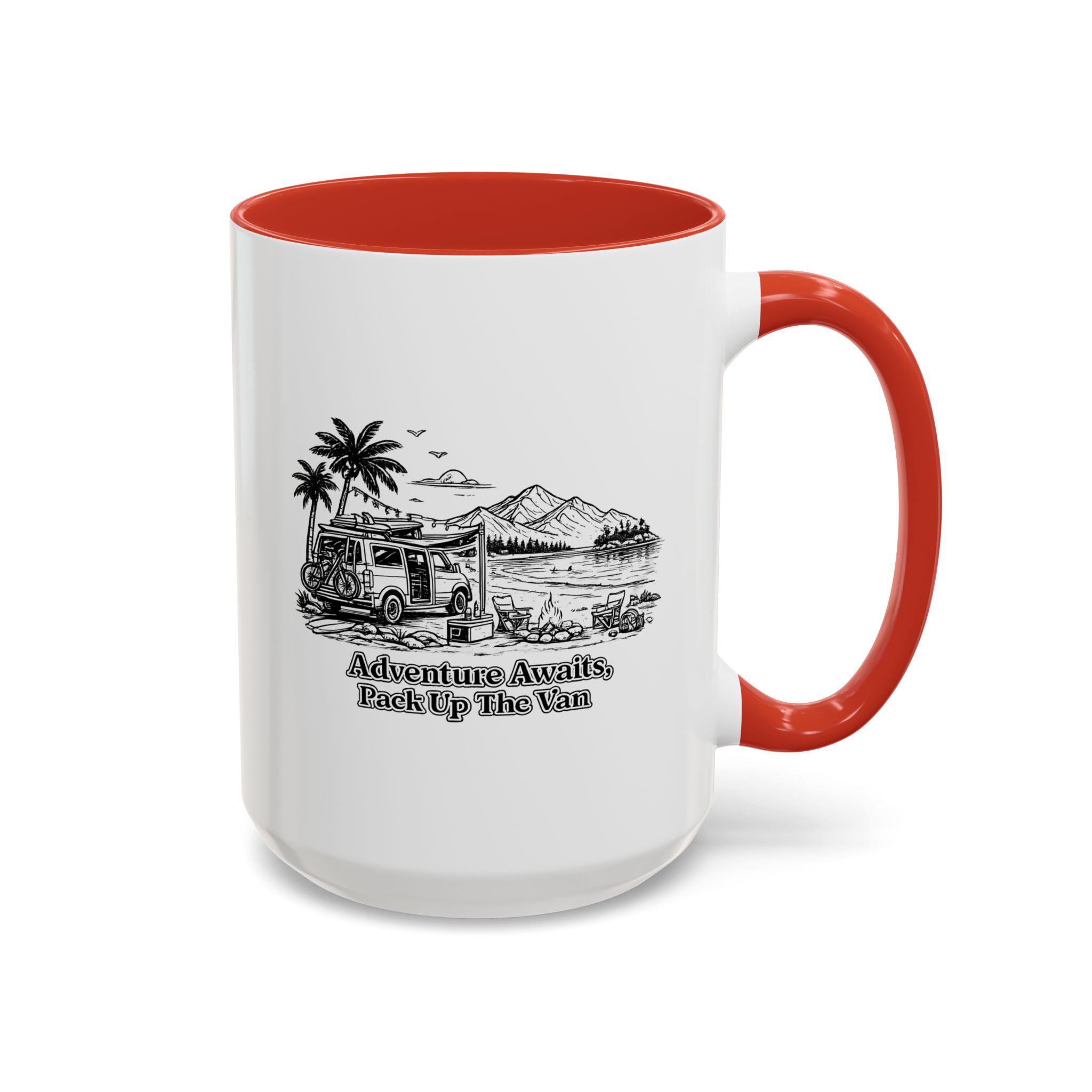 13701476905944003668_2048.jpeg Accent Coffee Mug (11, 15oz) — "Adventure Awaits,Pack Up The Van" Design Minimal-Line