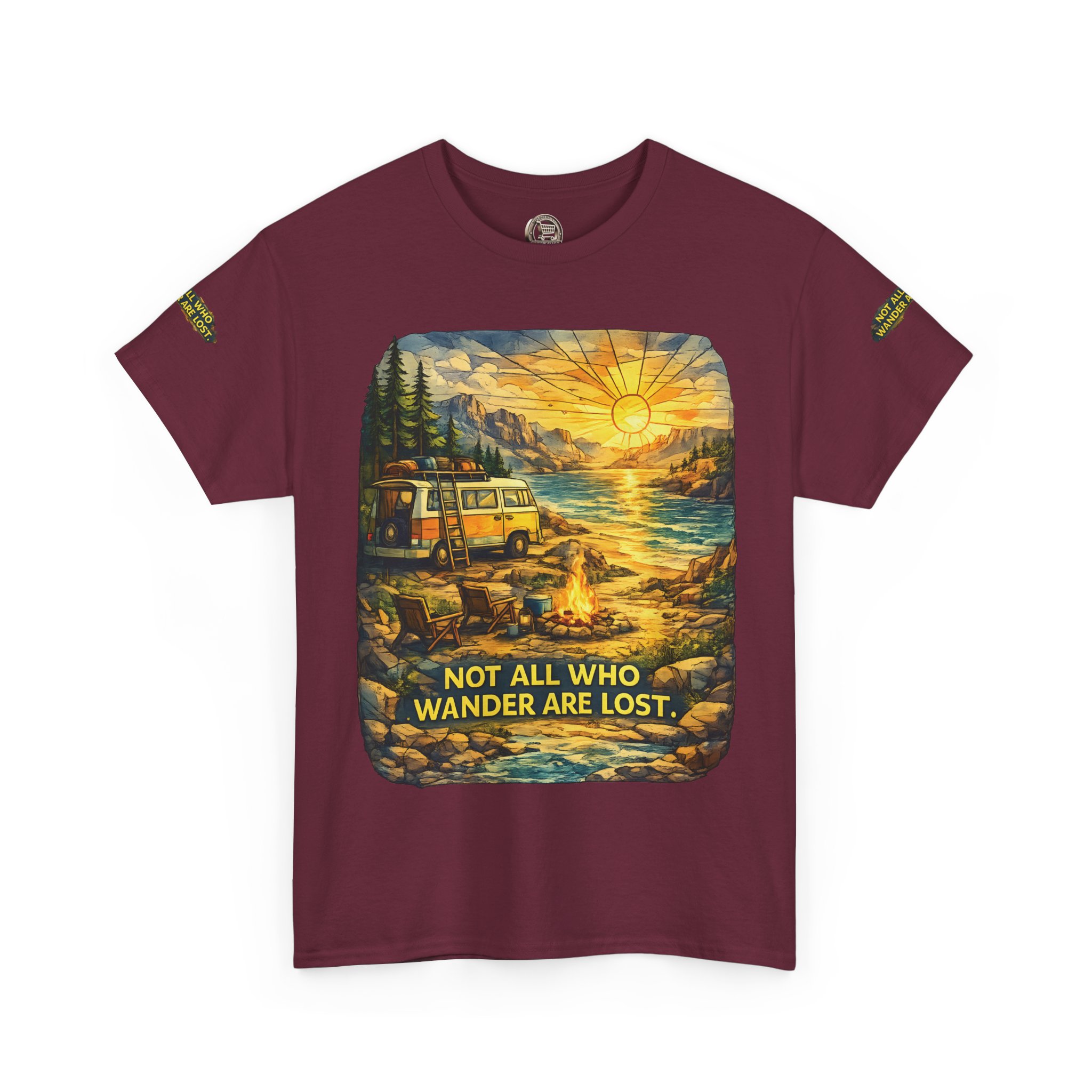 13708160431267864616_2048.jpeg Unisex Heavy Cotton Tee — "Not All Who Wander Are Lost " Design Cubic-Line