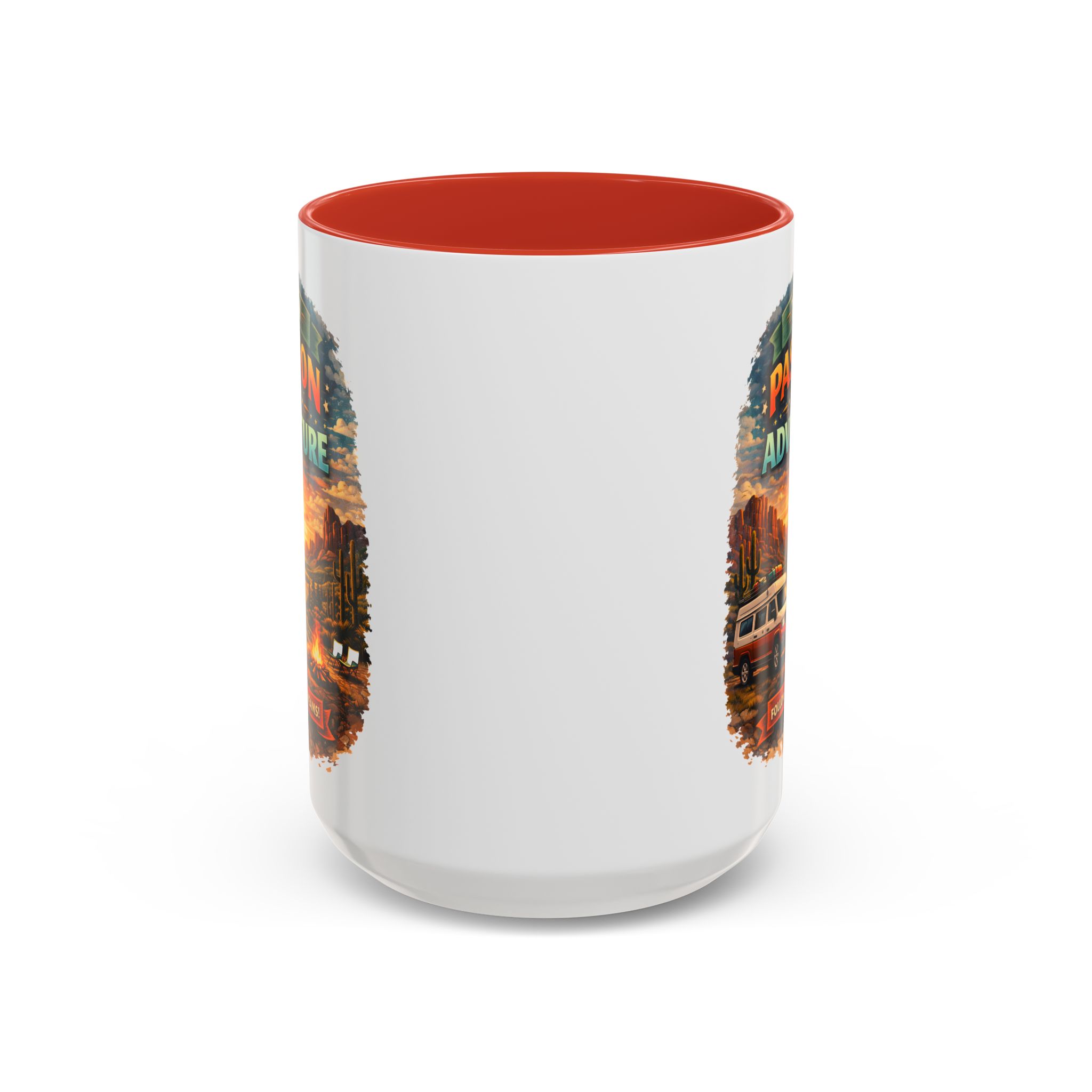 Accent Coffee Mug (11, 15oz) — "Turn Passion Into Adventure" Design Scenic-Line