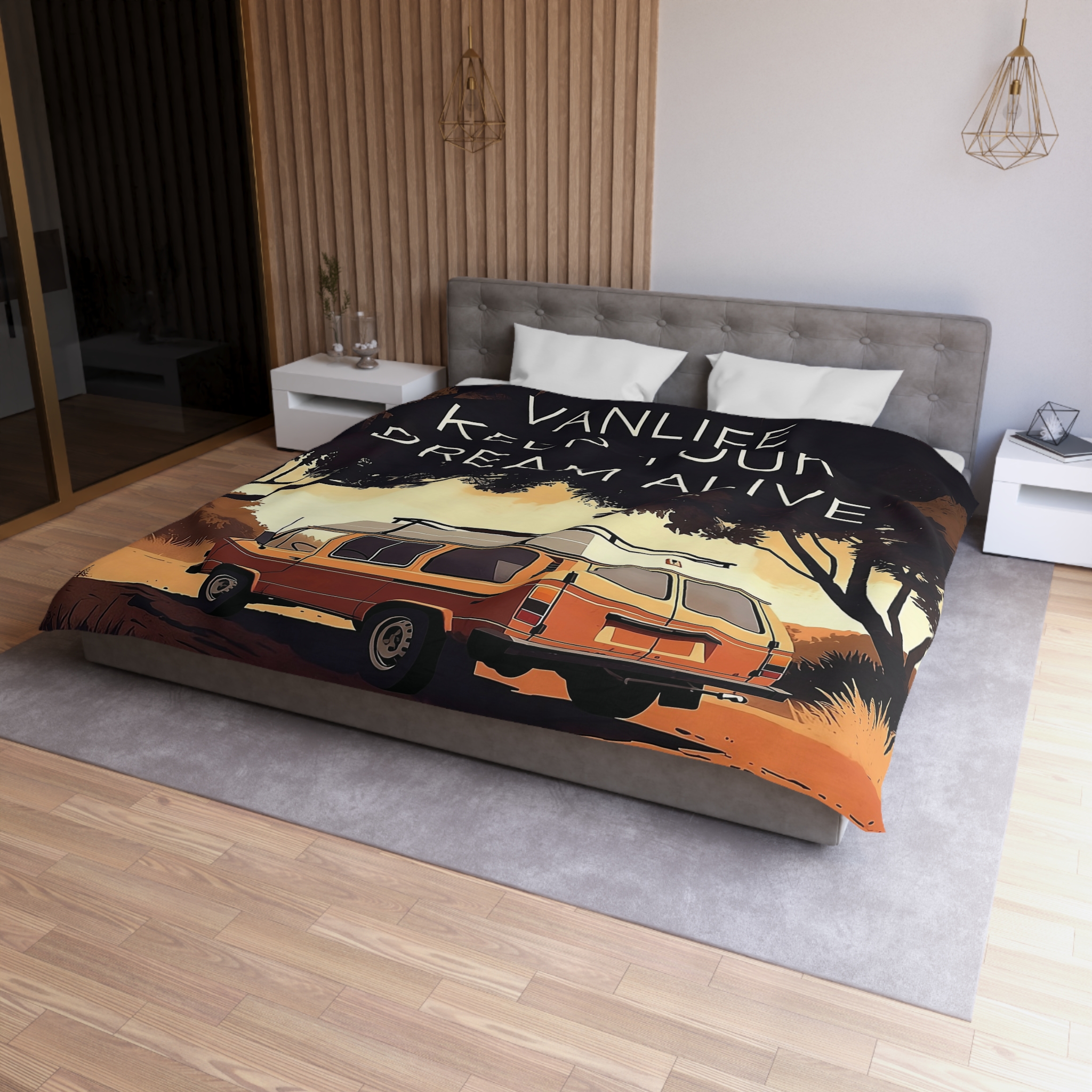 13725453838800645736_2048.jpeg Duvet Cover – "Vanlife Keep Your Dream Alive" Retro Camper Bedding