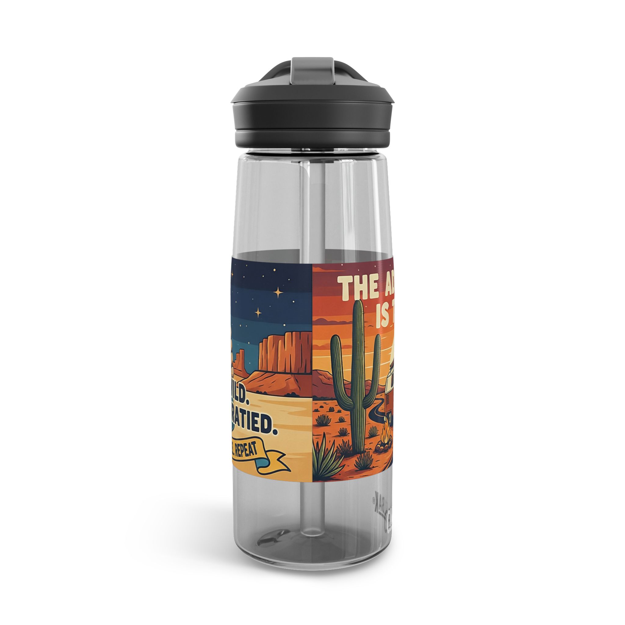 13726564610933566635_2048.jpeg Water Bottle CamelBak — "Adventure Is Thirsty "20oz/25oz Travel Bottle with Retro Road Trip Design