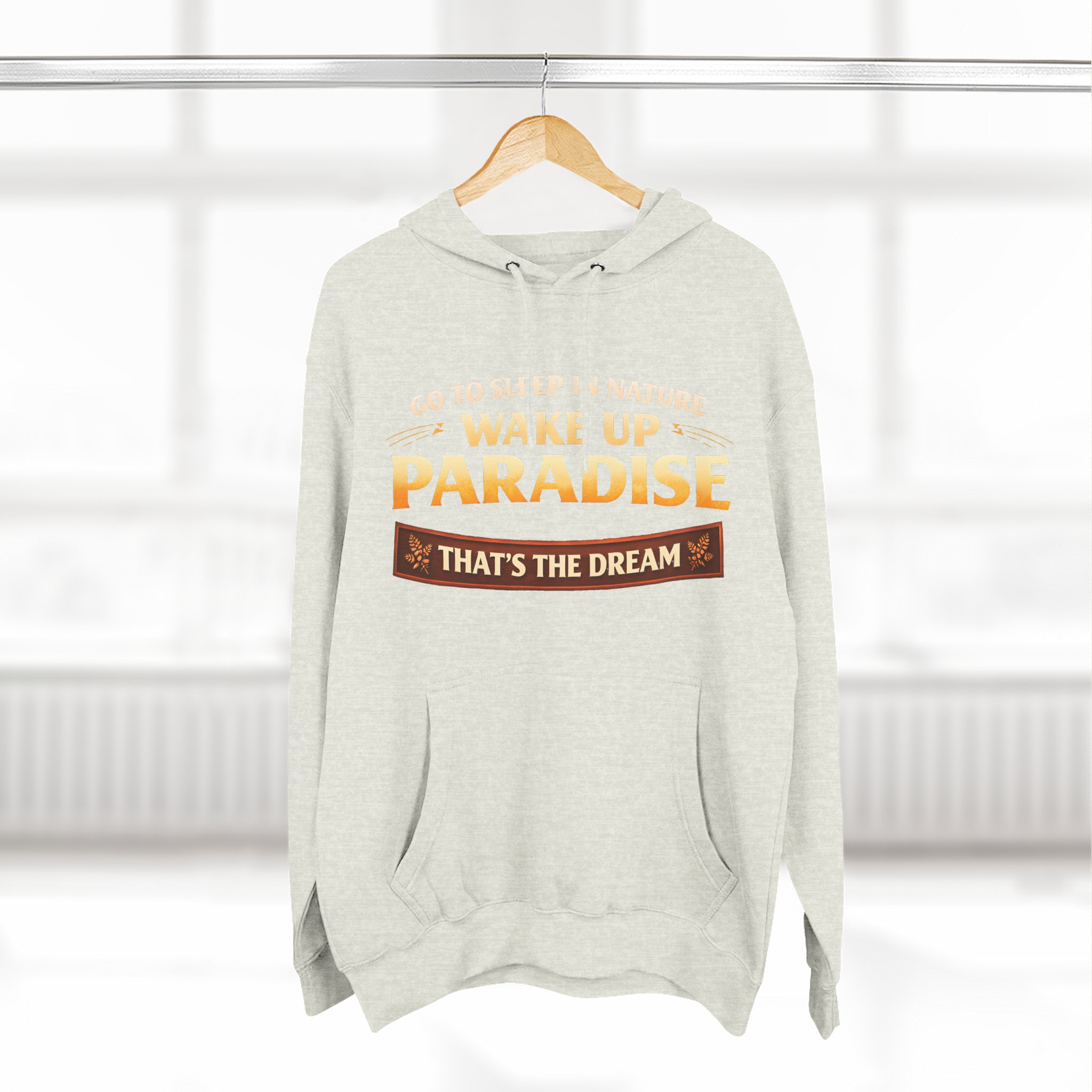 Three-Panel Fleece Hoodie - "Go To Sleep In Nature " Design Scenic-Line