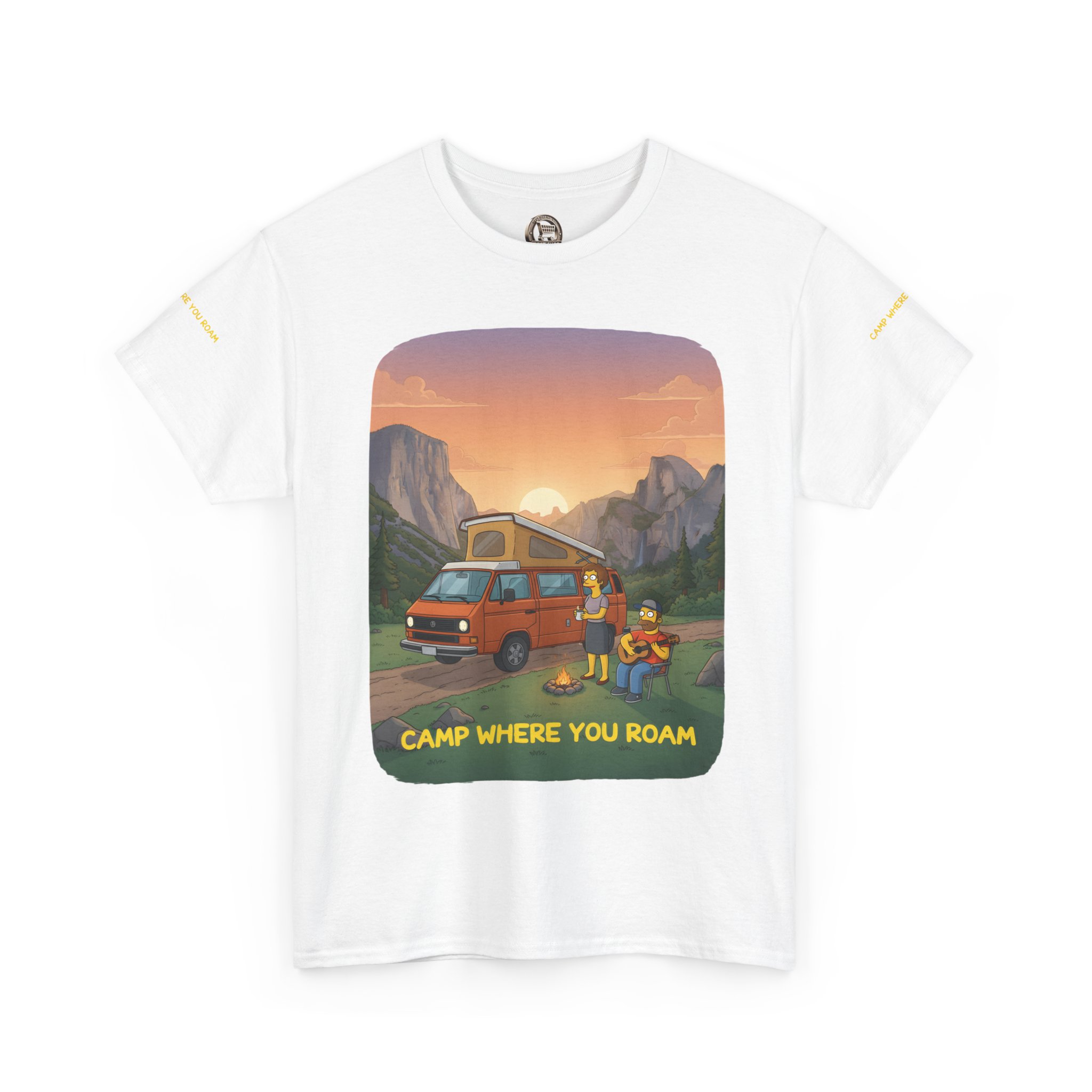 Unisex Heavy Cotton Tee — "Camp Where You Roam" Design Sitcom-Line