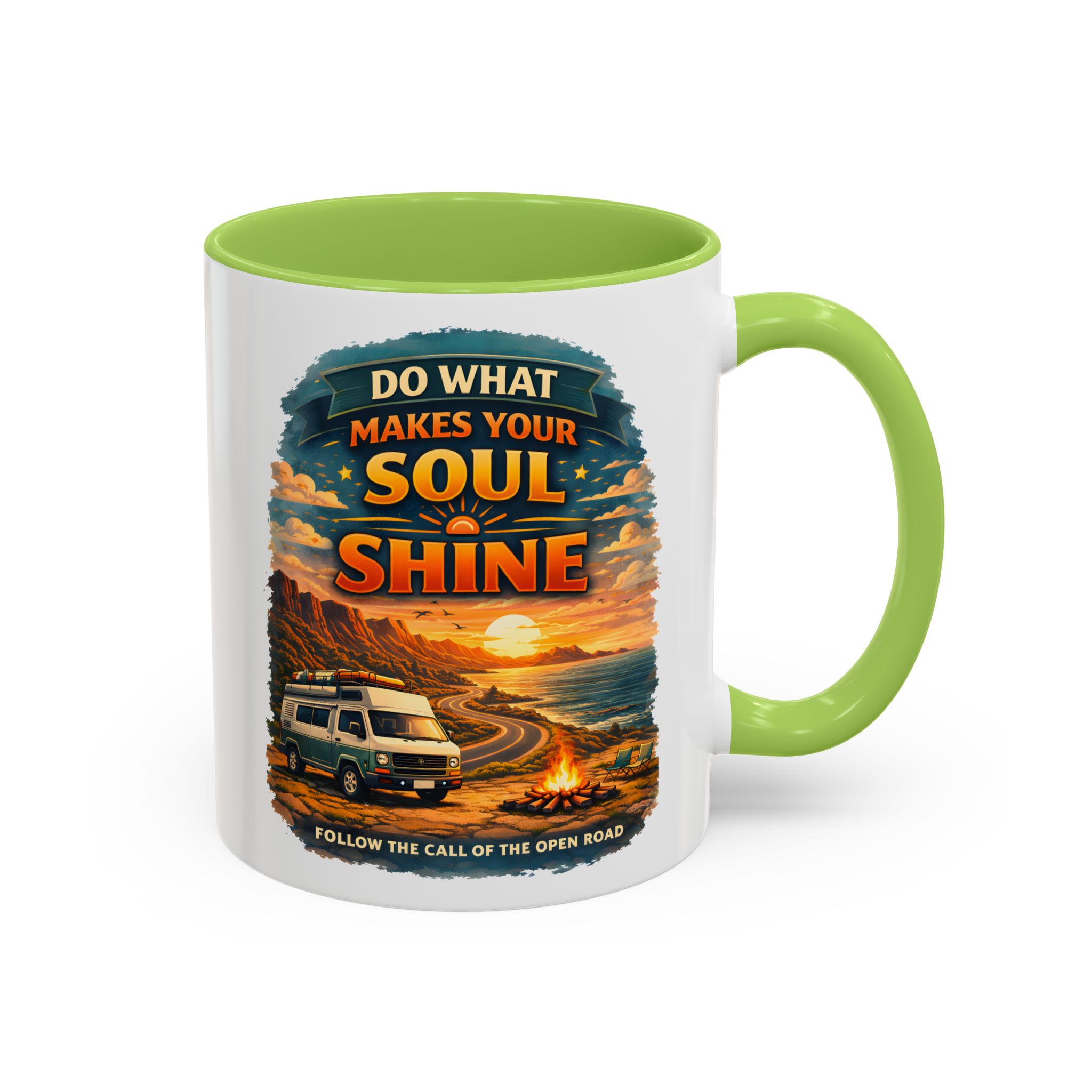 Accent Coffee Mug (11, 15oz) — "Do What Makes Your Soul Shine" Design Scenic-Line