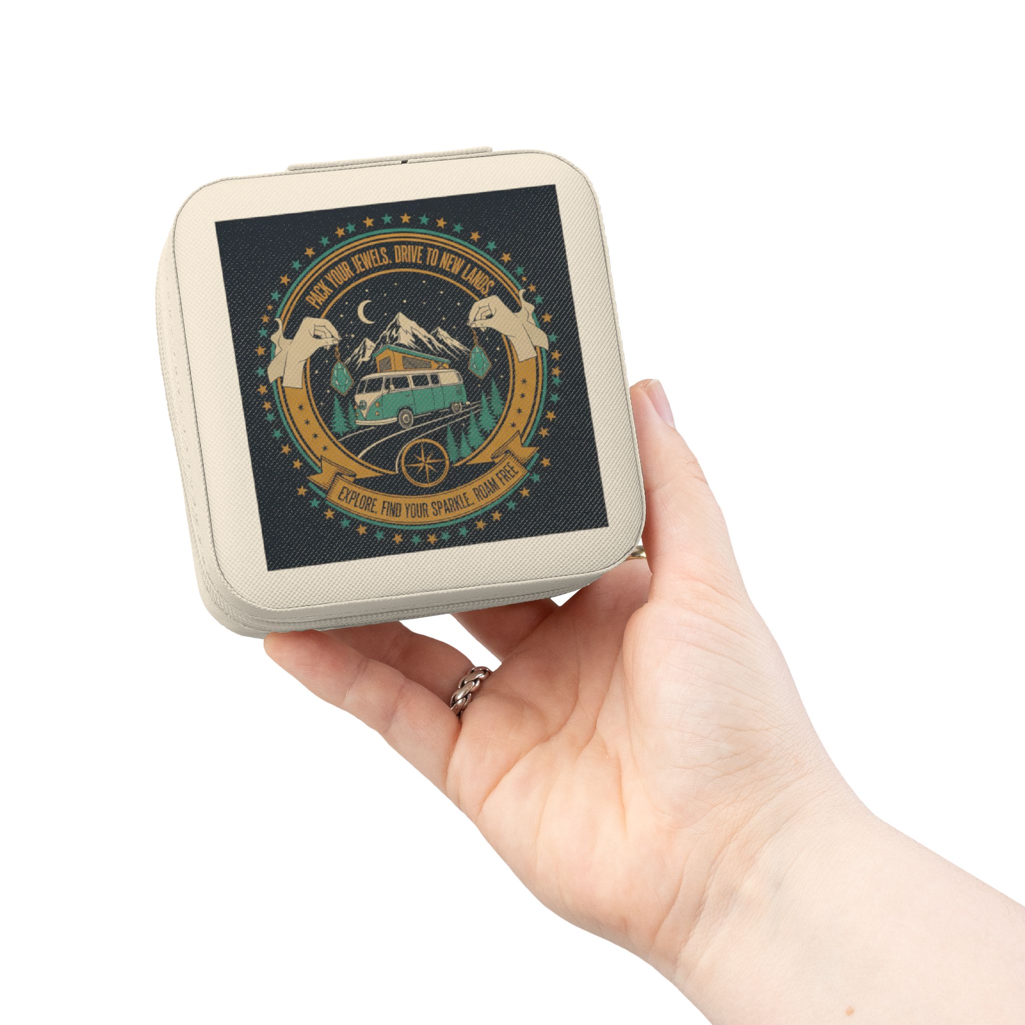 Jewelry Travel Case — Boho Camper Van Jewelry Organizer (Portable Ring & Earring Storage)