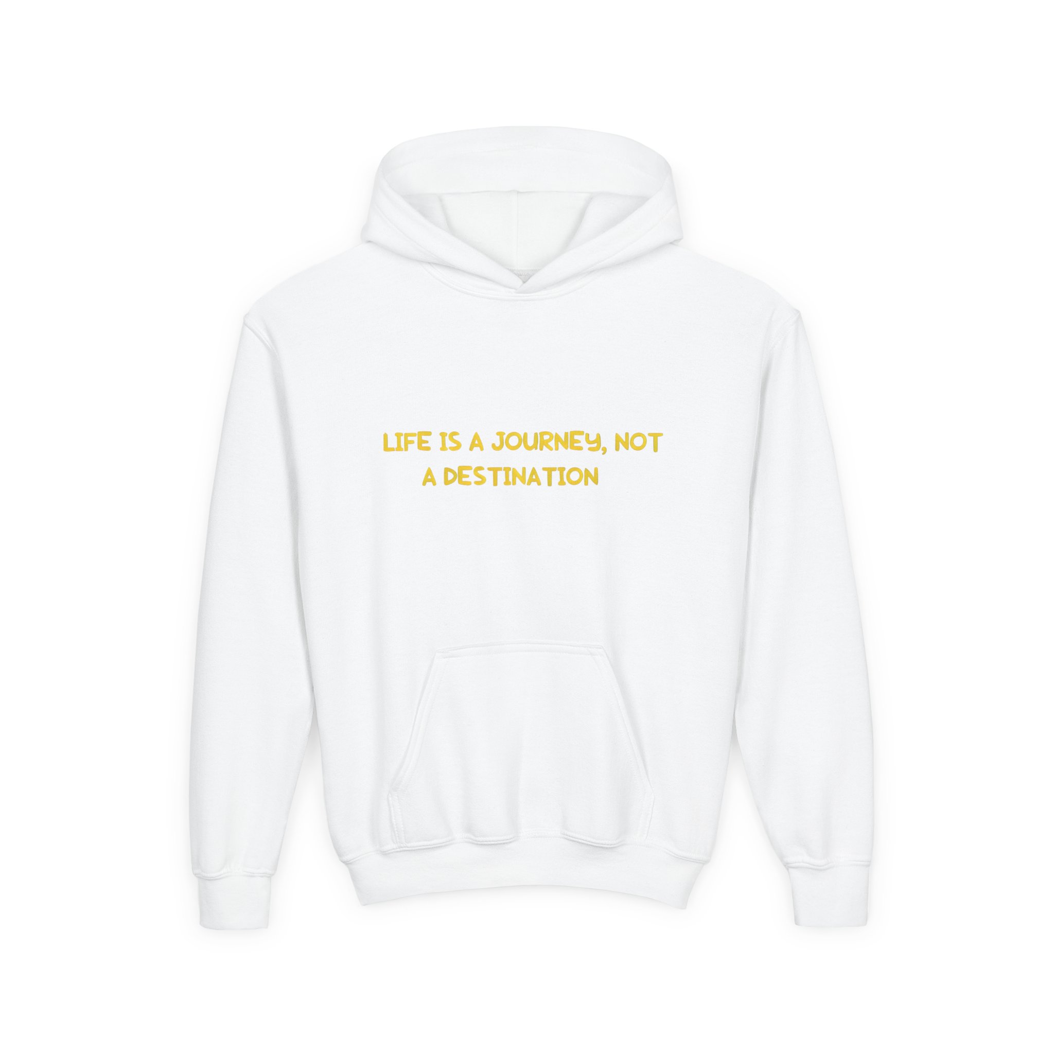 Youth Hoodie(Gildan) – "Life Is A Journey-Not A Destination" (Design Sitcom-Line)