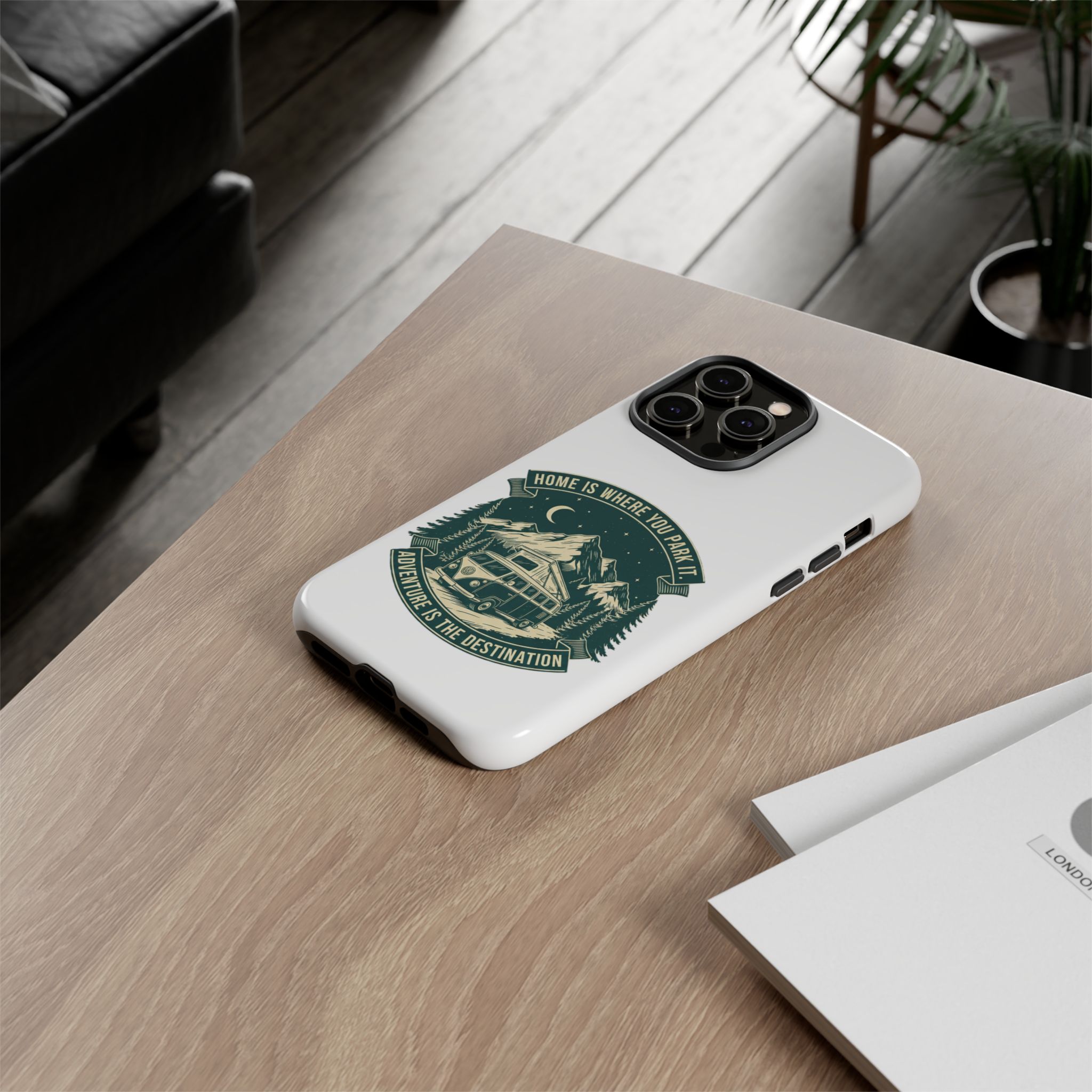 Phone Case — "Home Is Where You Park It-Adventure is the destination" Camper Van Design