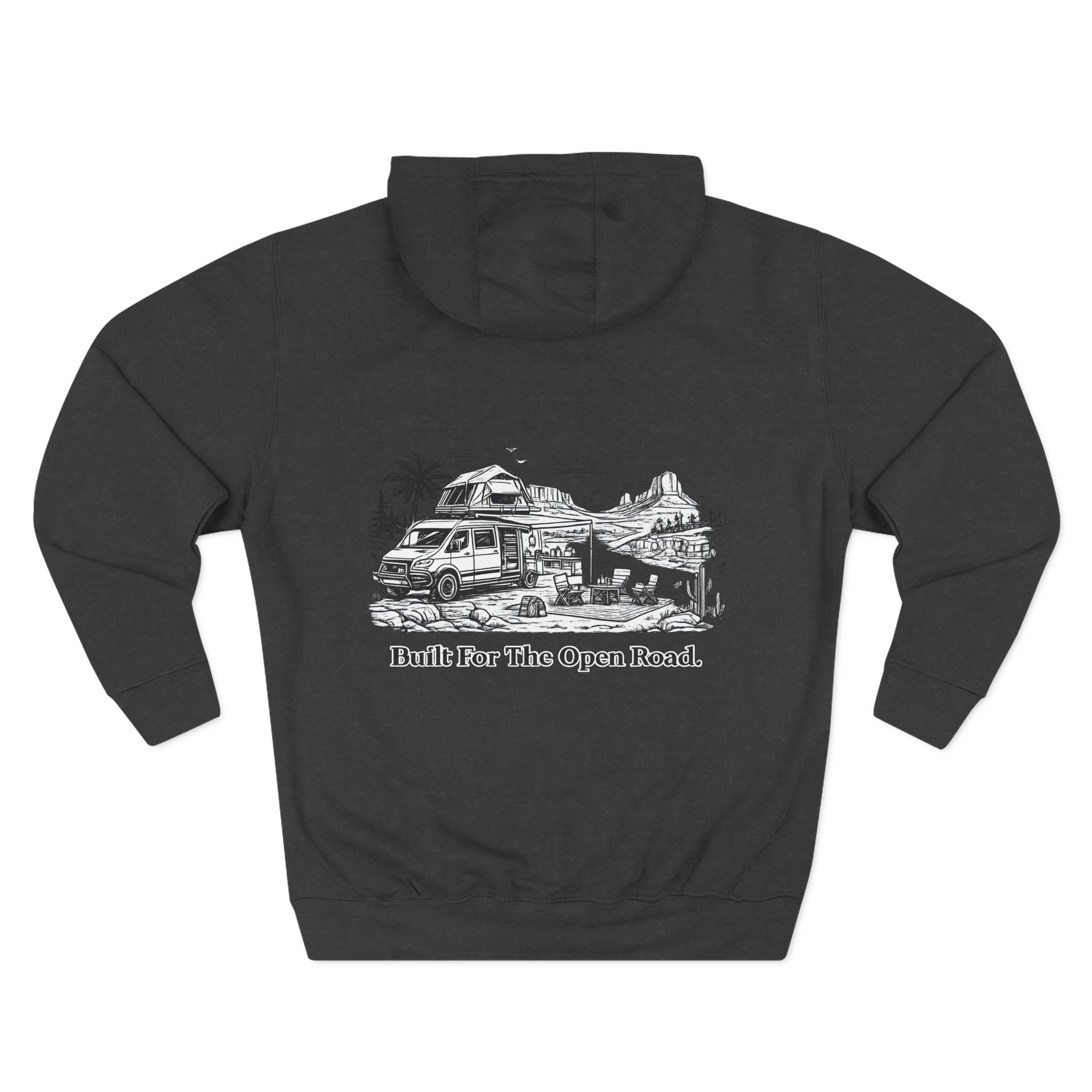 13752967211572638876_2048.jpeg Three-Panel Fleece Hoodie - "Built For The Open Road" Design Minimal-Line