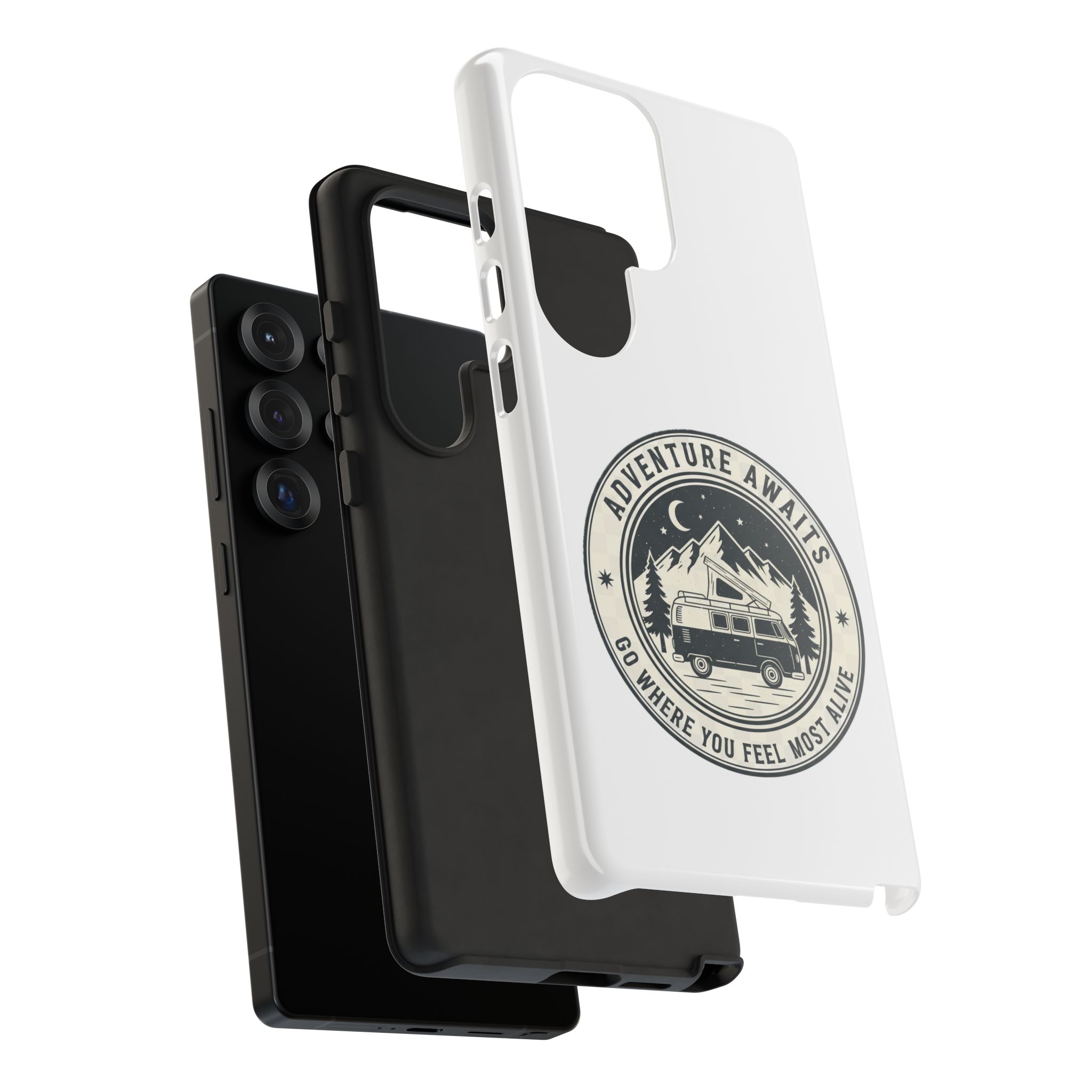 Phone Case — "Adventure Awaits-Go Where You Feel Most Alive" Camper Van Design