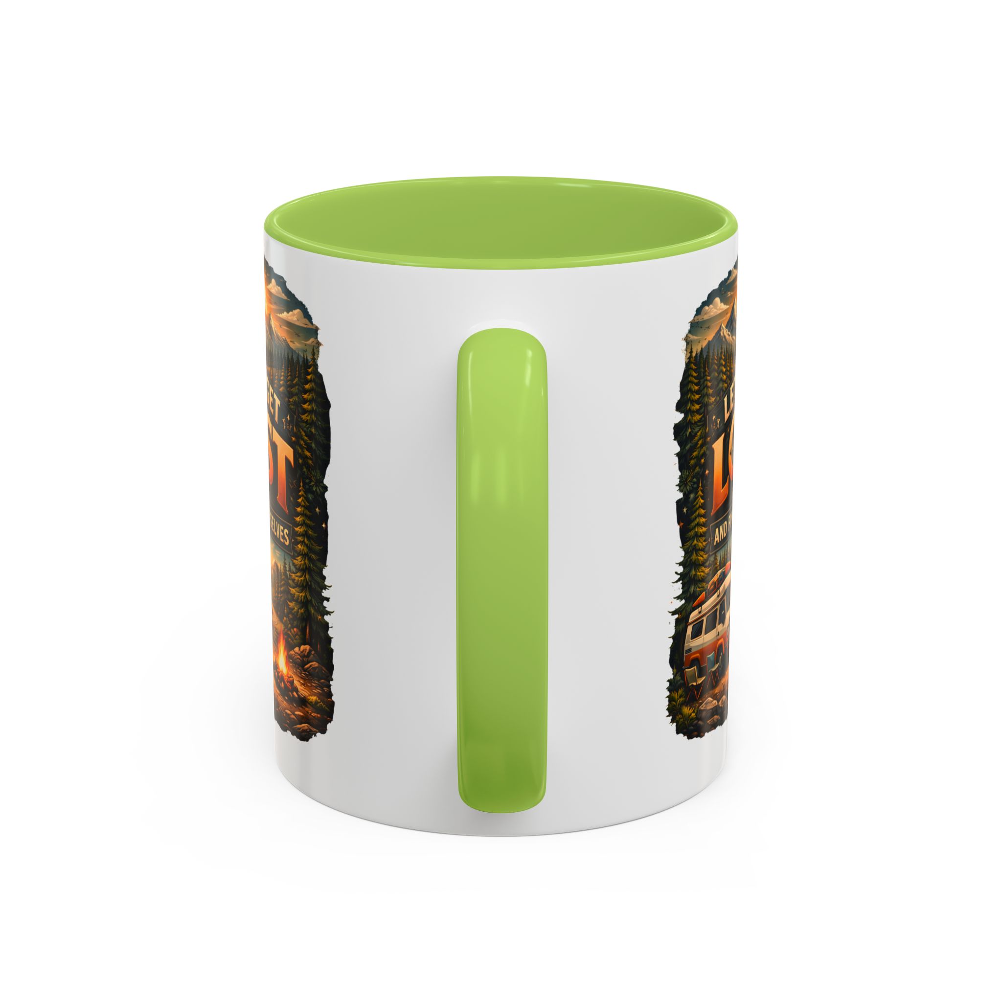 Accent Coffee Mug (11, 15oz) — "Let´s Get Lost And Find Ourselfs" Design Scenic-Line
