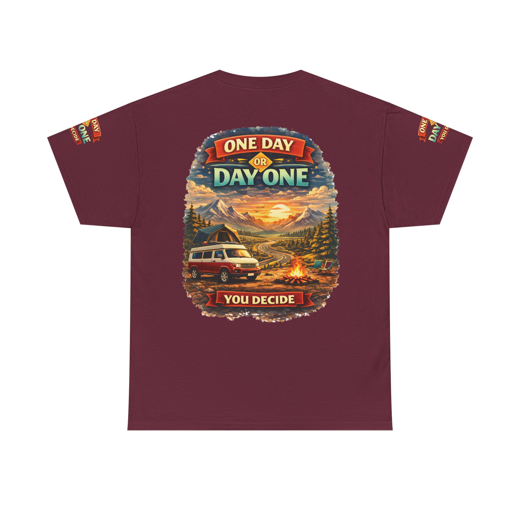 13762565945121690471_2048.jpeg Unisex Heavy Cotton Tee — "One Day Or Day One" Design Scenic-Line