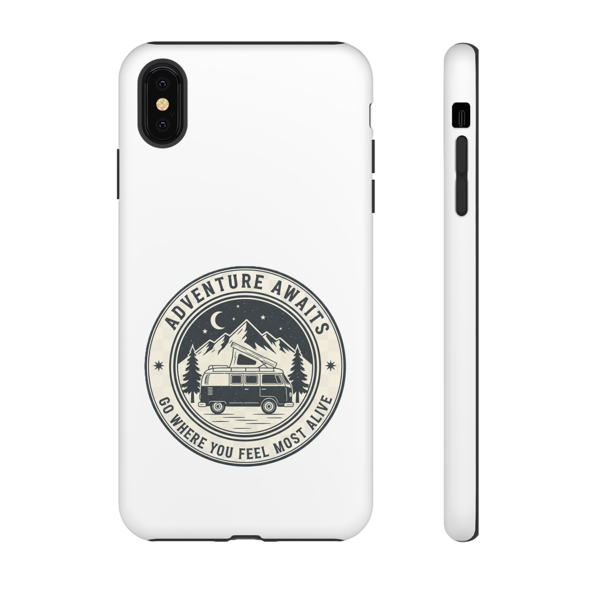 Phone Case — "Adventure Awaits-Go Where You Feel Most Alive" Camper Van Design