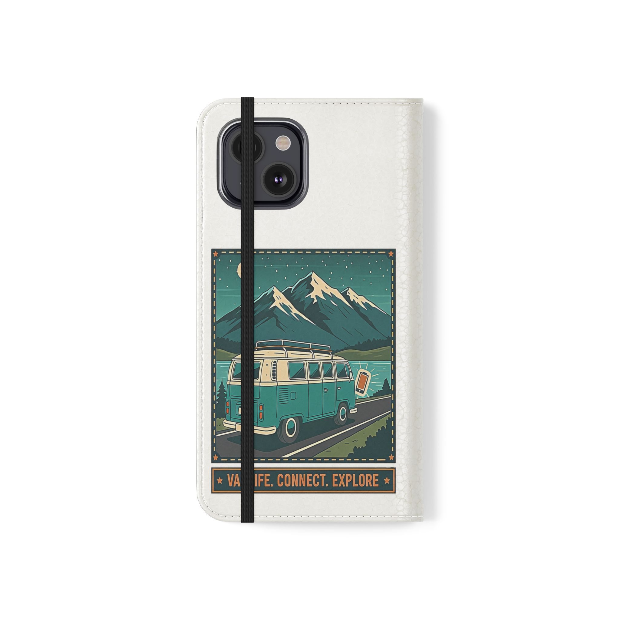 Flip Phone Case — “WiFi Where the Roam Is” Vanlife Wallet Case