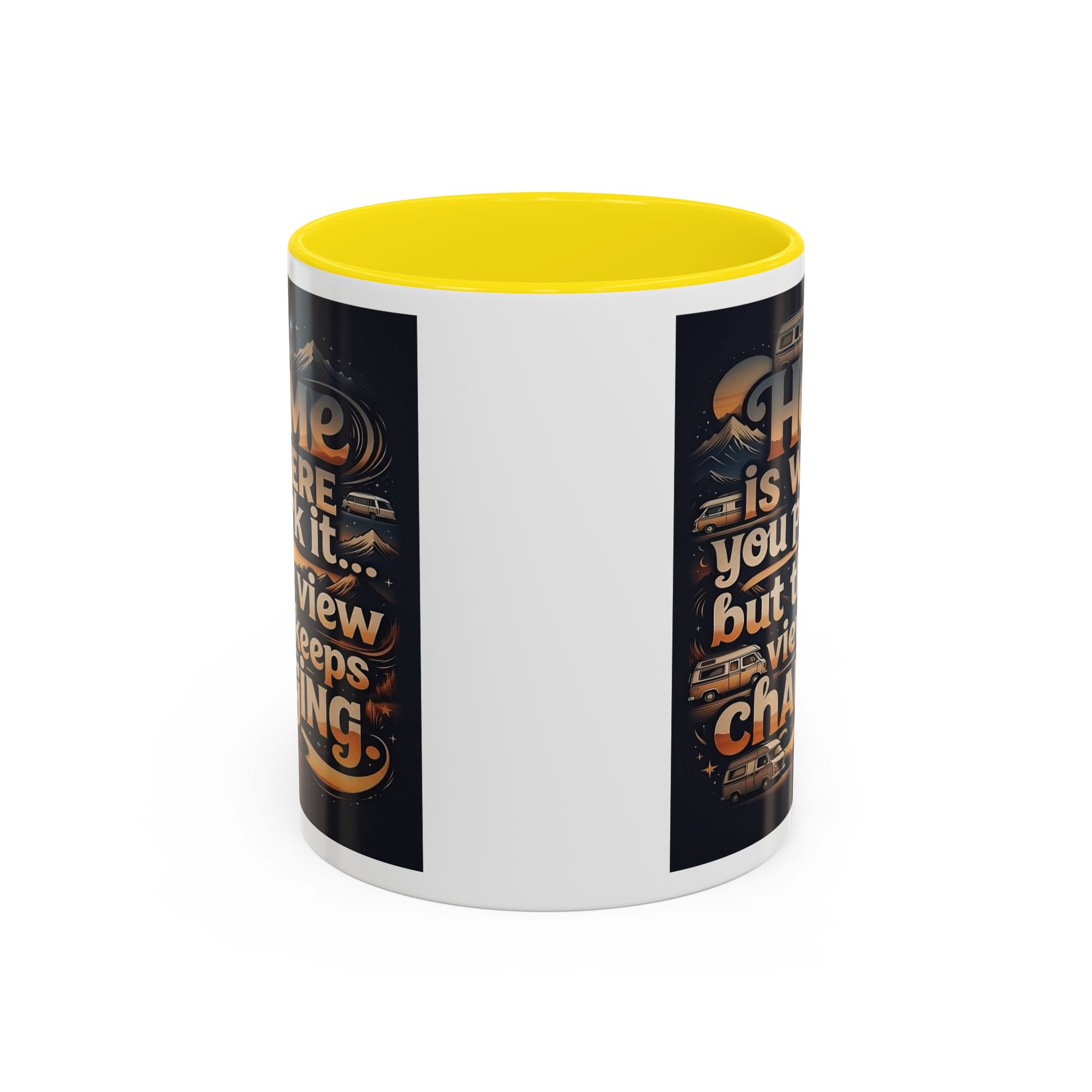 13771082056694889811_2048.jpeg Coffee Mug — "Home Is Where You Park It -But The View keep Changing" Accent Campervan Travel Mug