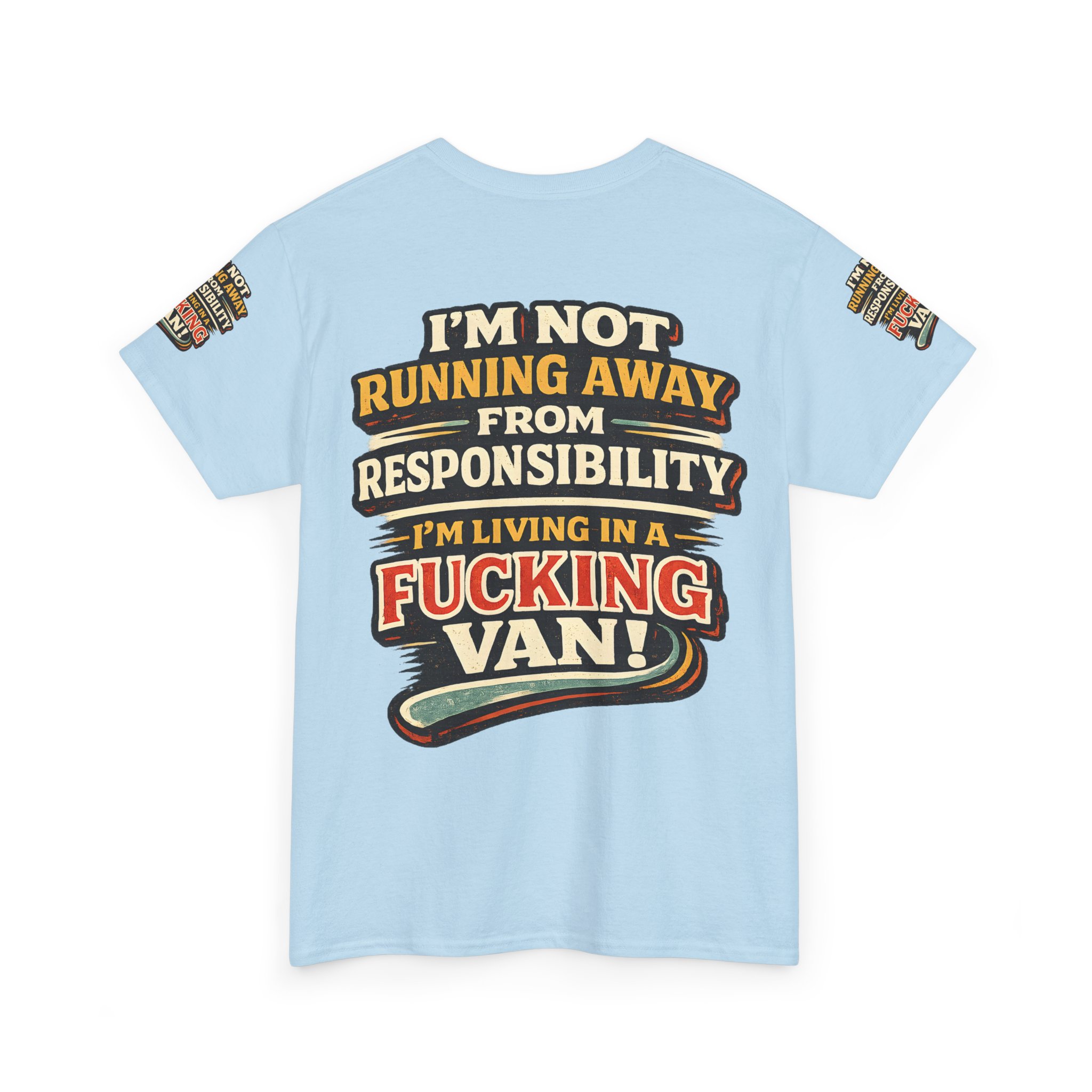 Unisex Heavy Cotton Tee — "I`m Not running Away" Design F**K-Line