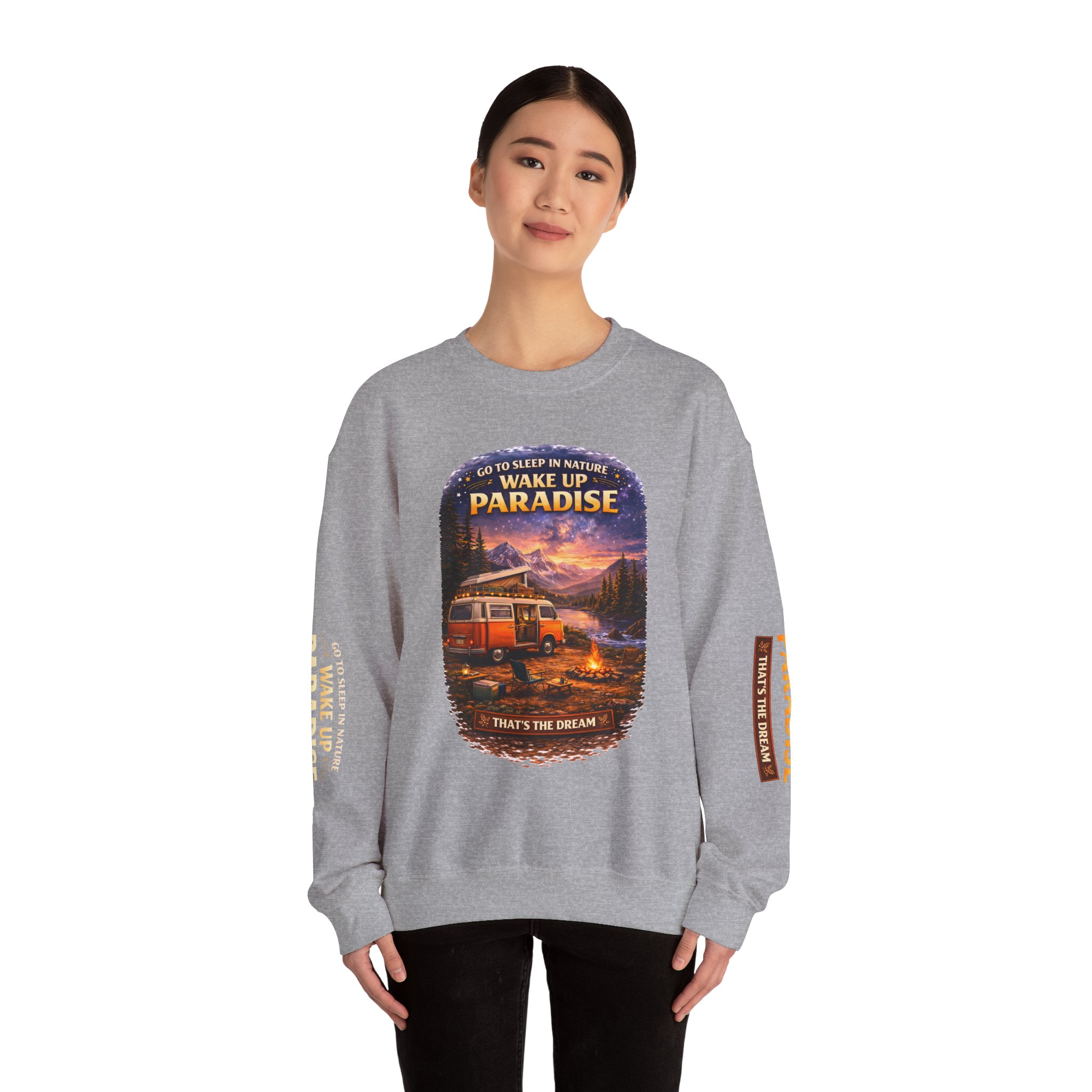 Unisex Heavy Blend™ Crewneck Sweatshirt — "Go To Sleep Nature " Design Scenic-Line