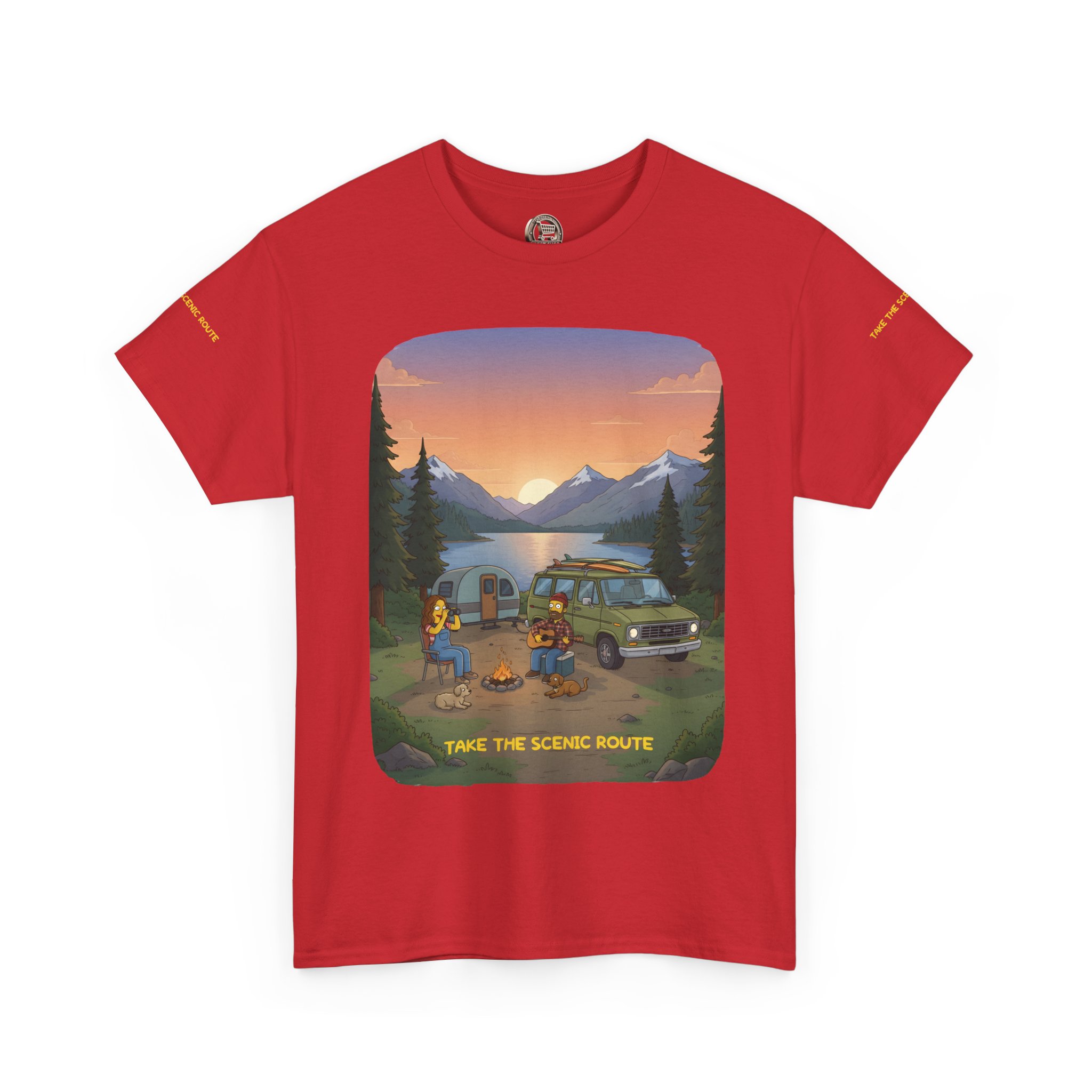 Unisex Heavy Cotton Tee — "Take The Scenic Route" Design Sitcom-Line