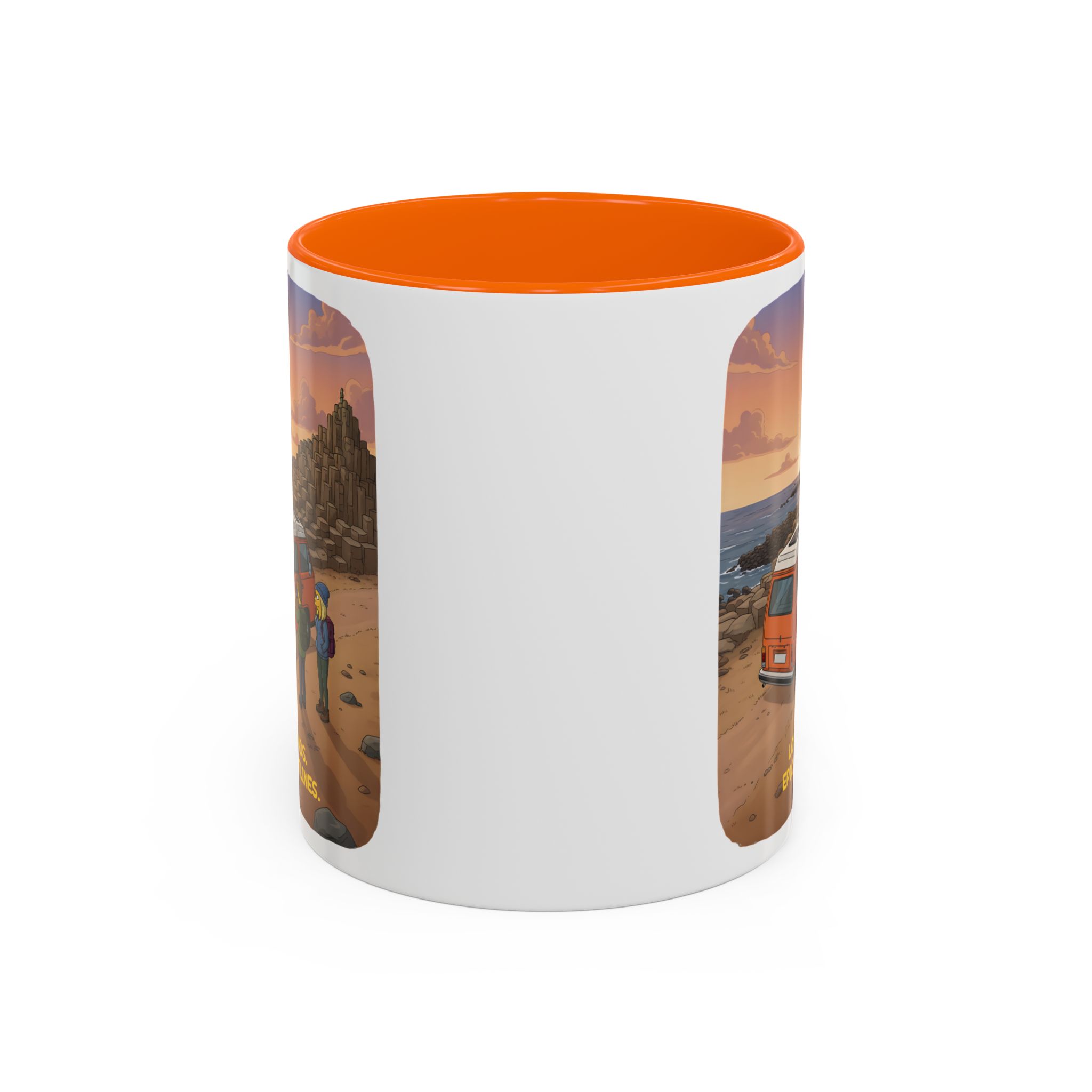 Accent Coffee Mug (11, 15oz) — "Lost Roads Epic Coastlines" Design Sitcom-Line