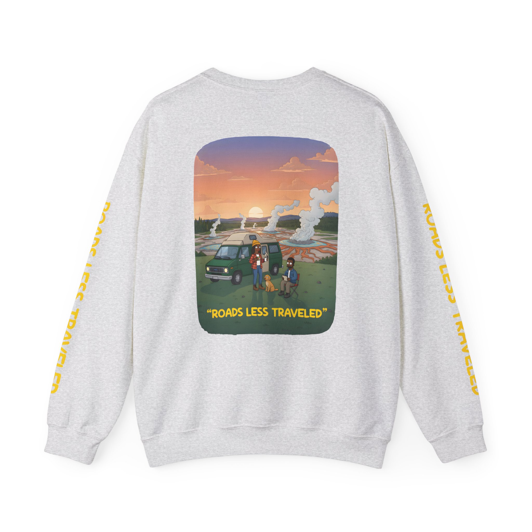Unisex Heavy Blend™ Crewneck Sweatshirt — "Roads Less Traveled" Design Sitcom-Line