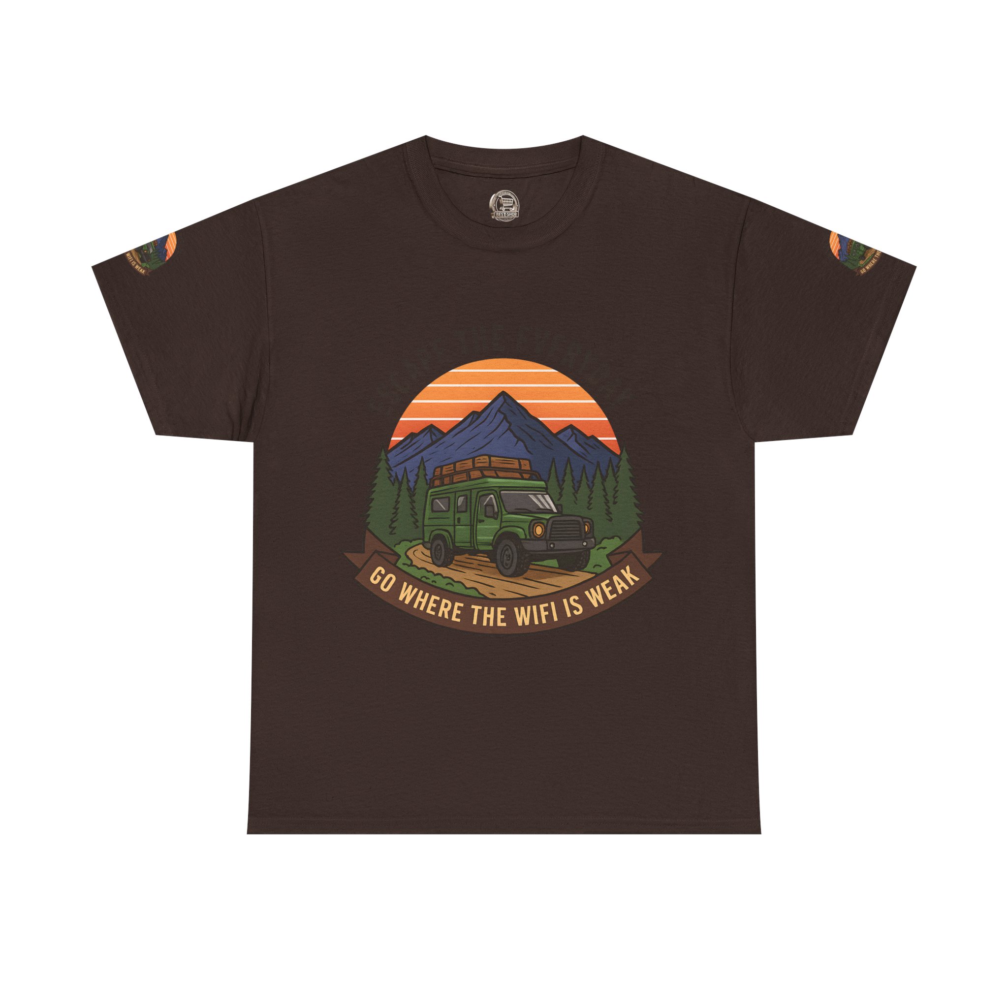 13786809297320530543_2048.jpeg Unisex Heavy Cotton Tee — "Go Where the WiFi Is Weak" Adventure Shirt