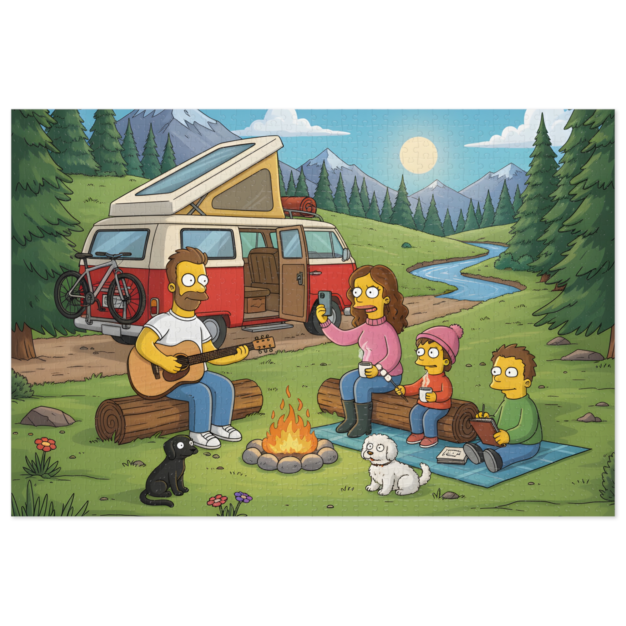 Jigsaw Puzzle with Tin — Scenic Campervan Campfire