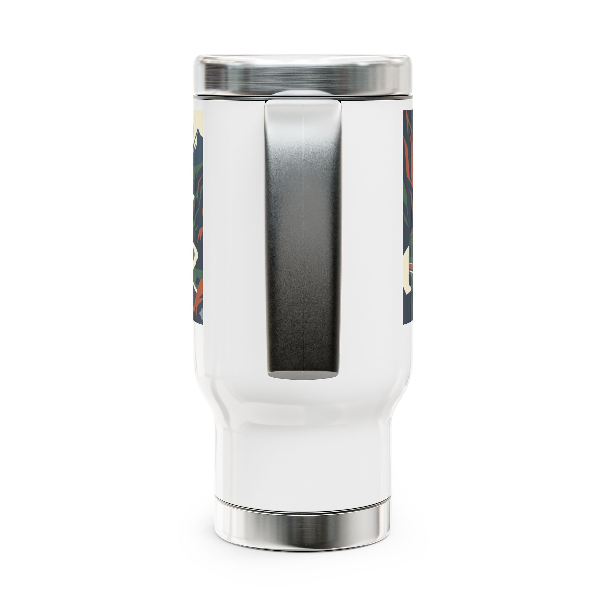 13791653327628913197_2048.jpeg Stainless Steel Travel Mug with Handle, 14oz - "The Scenic Route is My Commute"