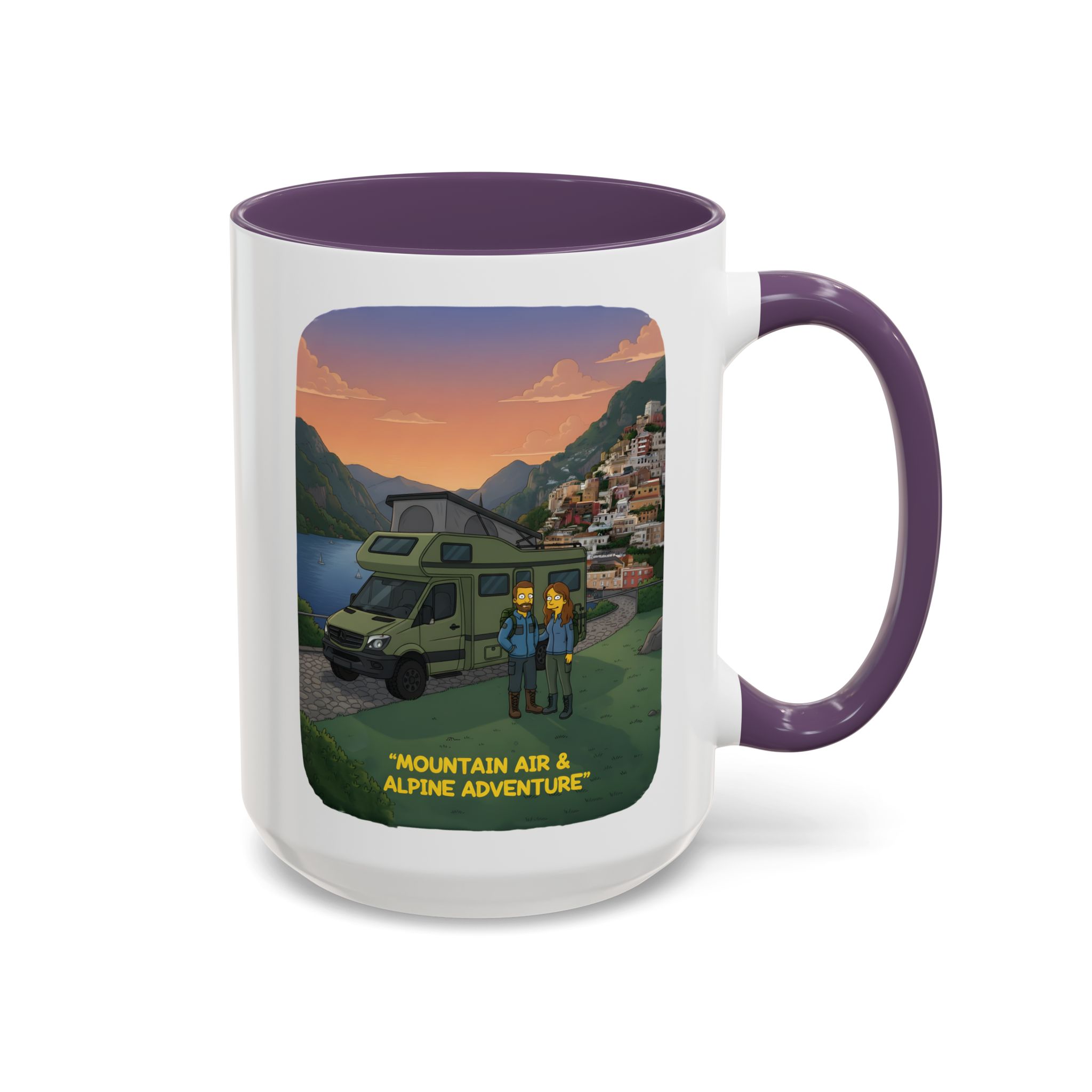 Accent Coffee Mug (11, 15oz) — "Mountain Air And Alpine Adventure"" Design Sitcom-Line