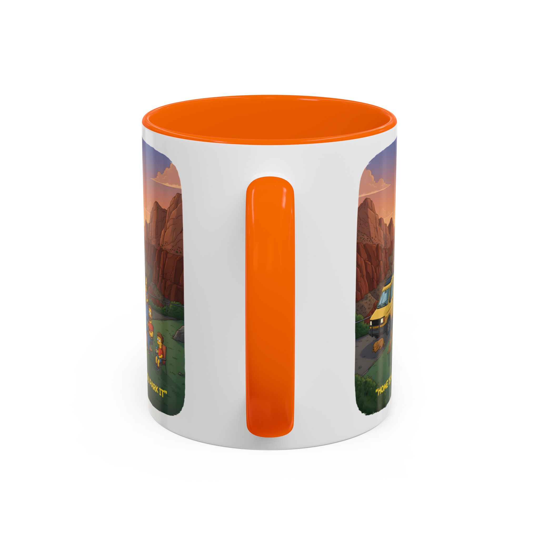 Accent Coffee Mug (11, 15oz) — "Home Is Where You Park It" Design Sitcom-Line