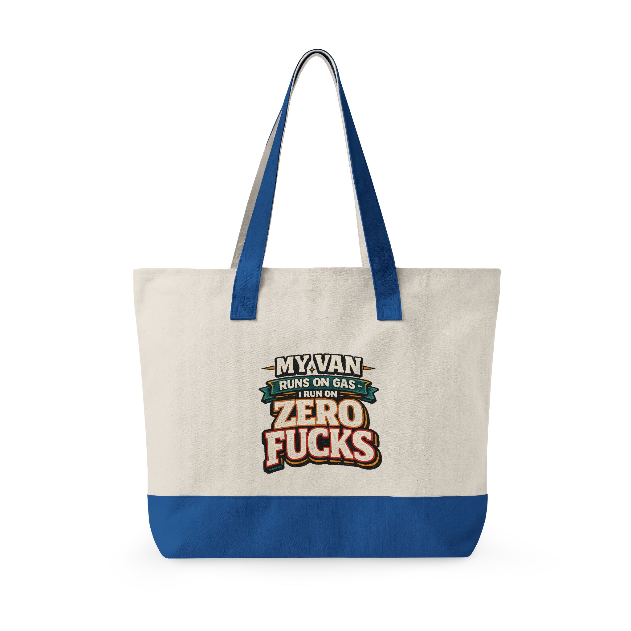 Zippered Canvas Tote — "My Van Runs On Gas" (Design F**K-Line)