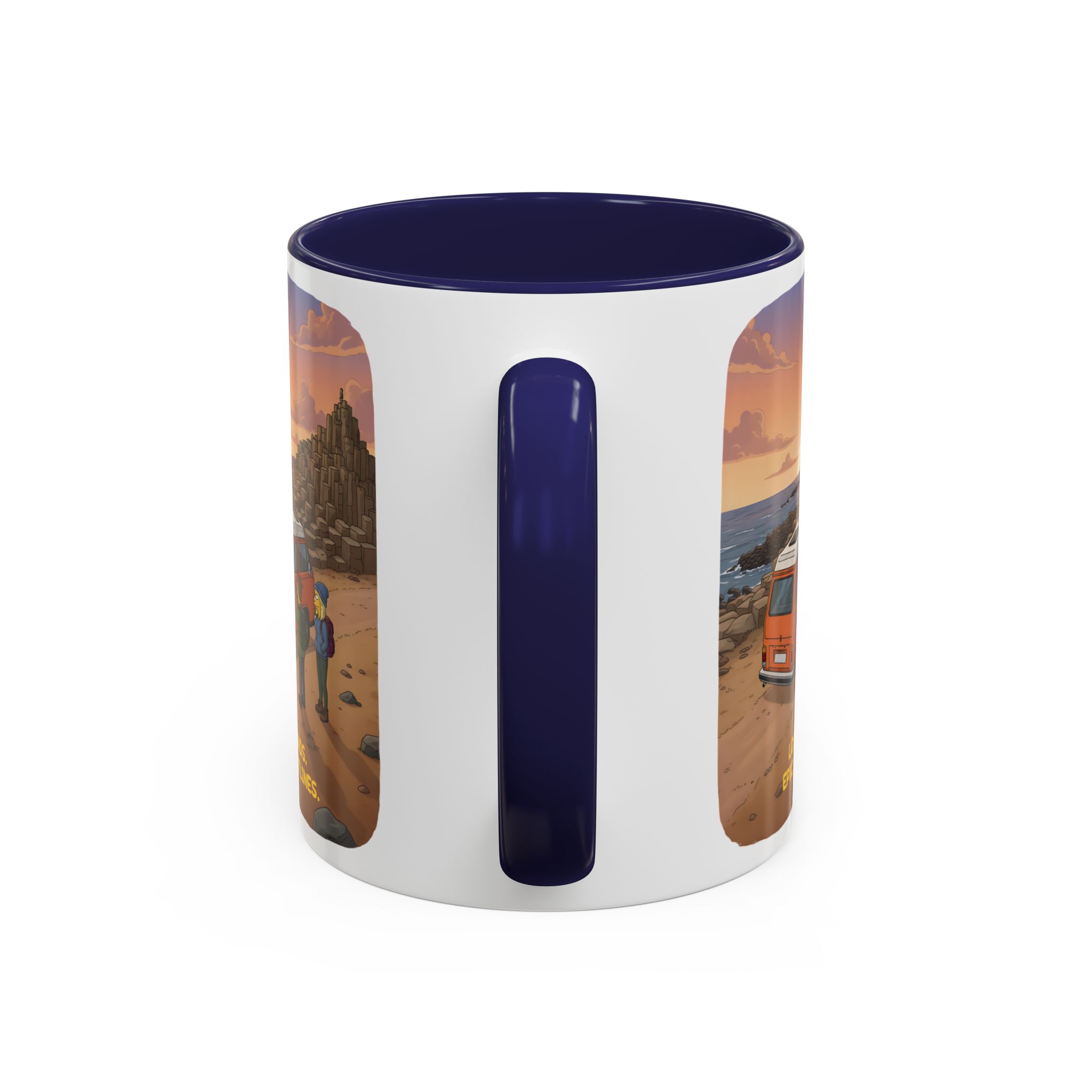 Accent Coffee Mug (11, 15oz) — "Lost Roads Epic Coastlines" Design Sitcom-Line