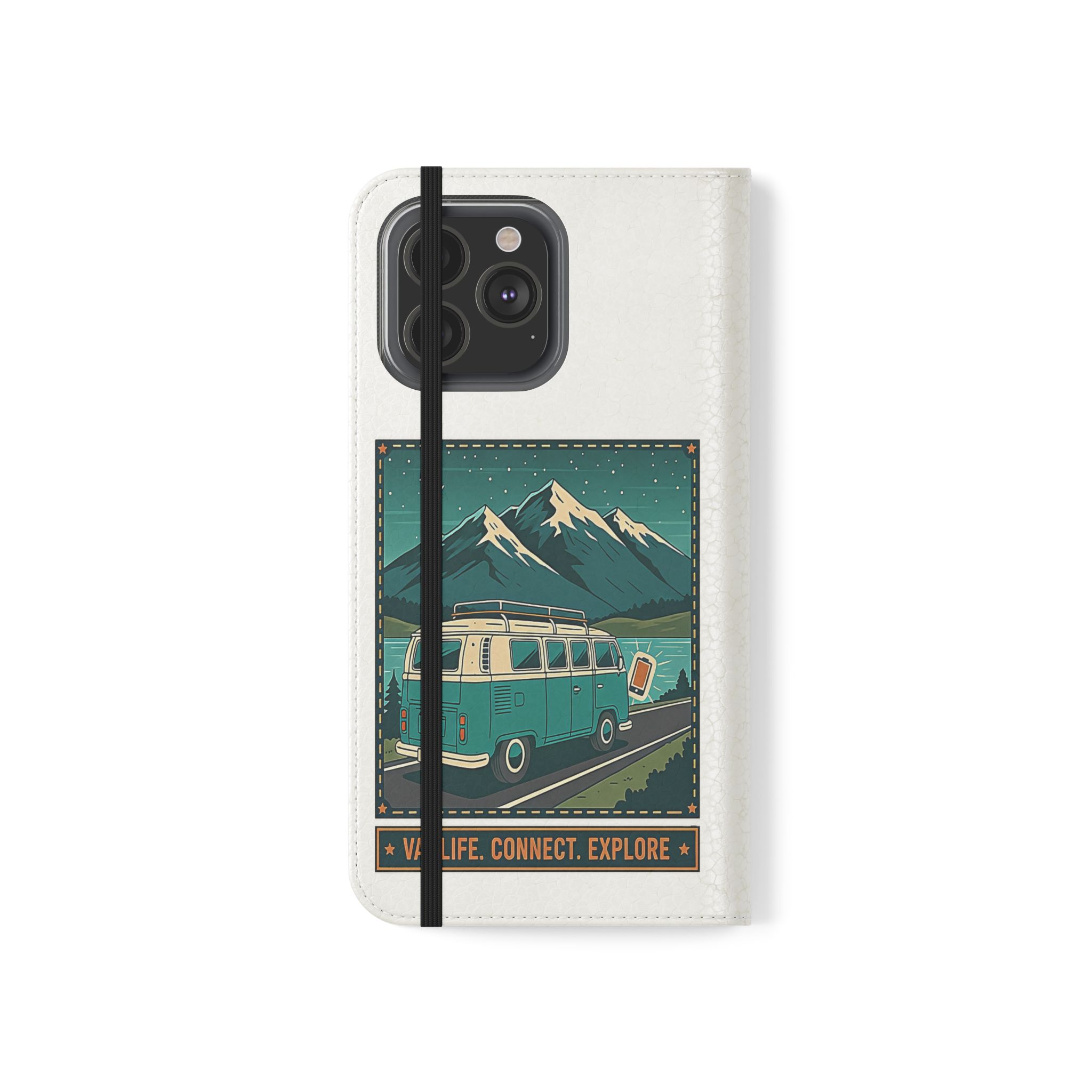 Flip Phone Case — “WiFi Where the Roam Is” Vanlife Wallet Case
