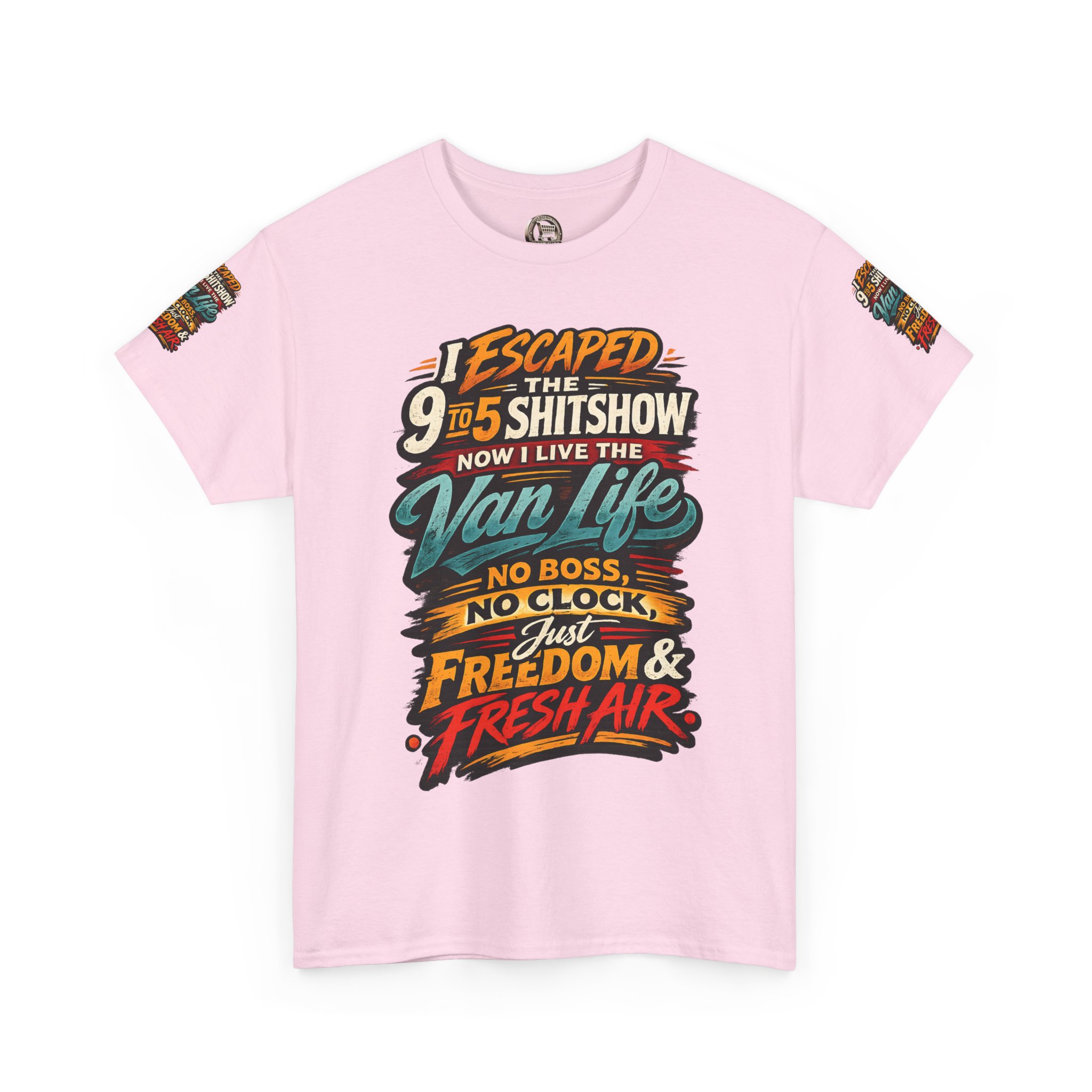 Unisex Heavy Cotton Tee — "I Escaped The 9 To 5" Design F**K-Line