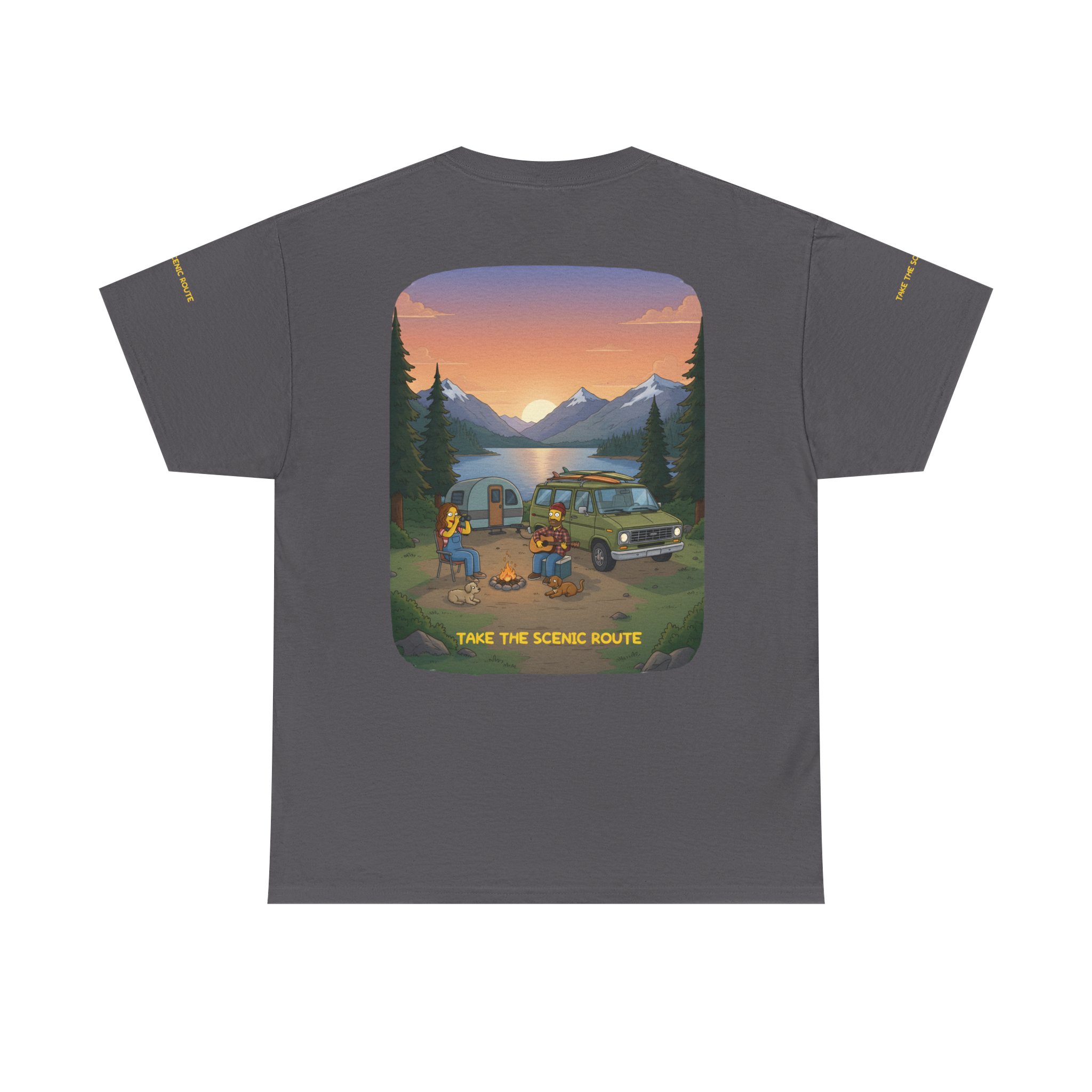Unisex Heavy Cotton Tee — "Take The Scenic Route" Design Sitcom-Line