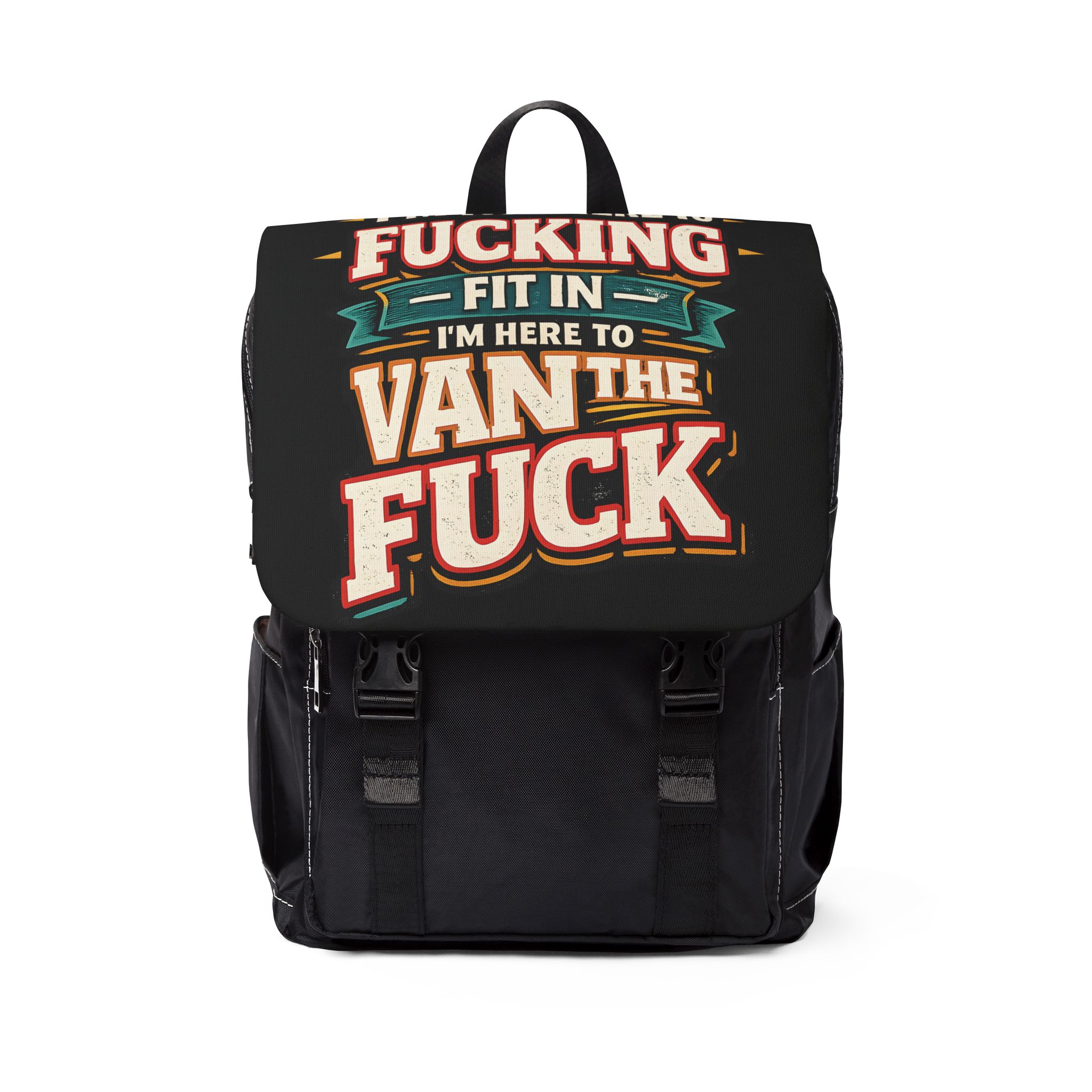 13830197544212625899_2048.jpeg Unisex Casual Shoulder Backpack — "I´m Not Here To Fucking Fit In" Design F**K-Line
